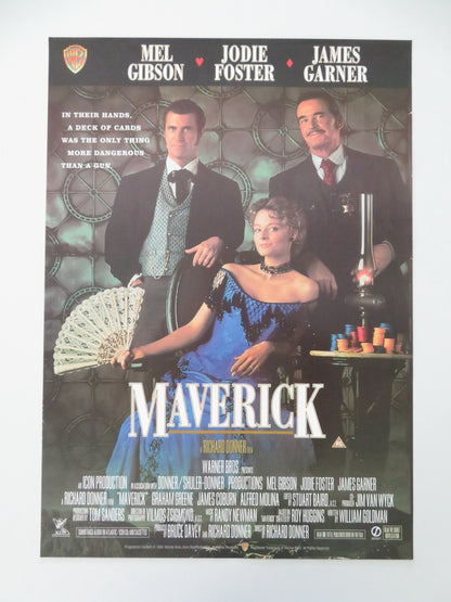 MAVERICK VHS VIDEO POSTER MEL GIBSON JODIE FOSTER 1994 - Rendezvous Cinema