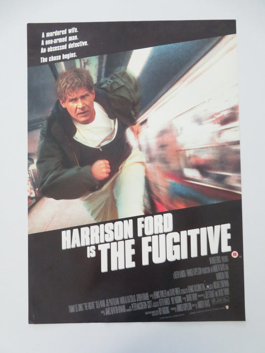 THE FUGITIVE VHS VIDEO POSTER HARRISON FORD TOMMY LEE JONES 1993 - Rendezvous Cinema