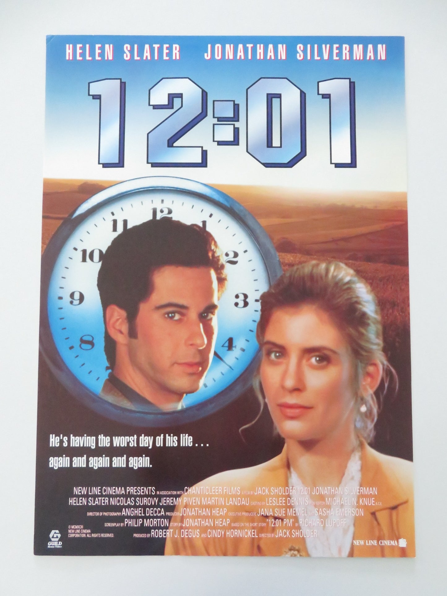 12:01 VHS VIDEO POSTER HELEN SLATER JONATHAN SILVERMAN 1993 - Rendezvous Cinema