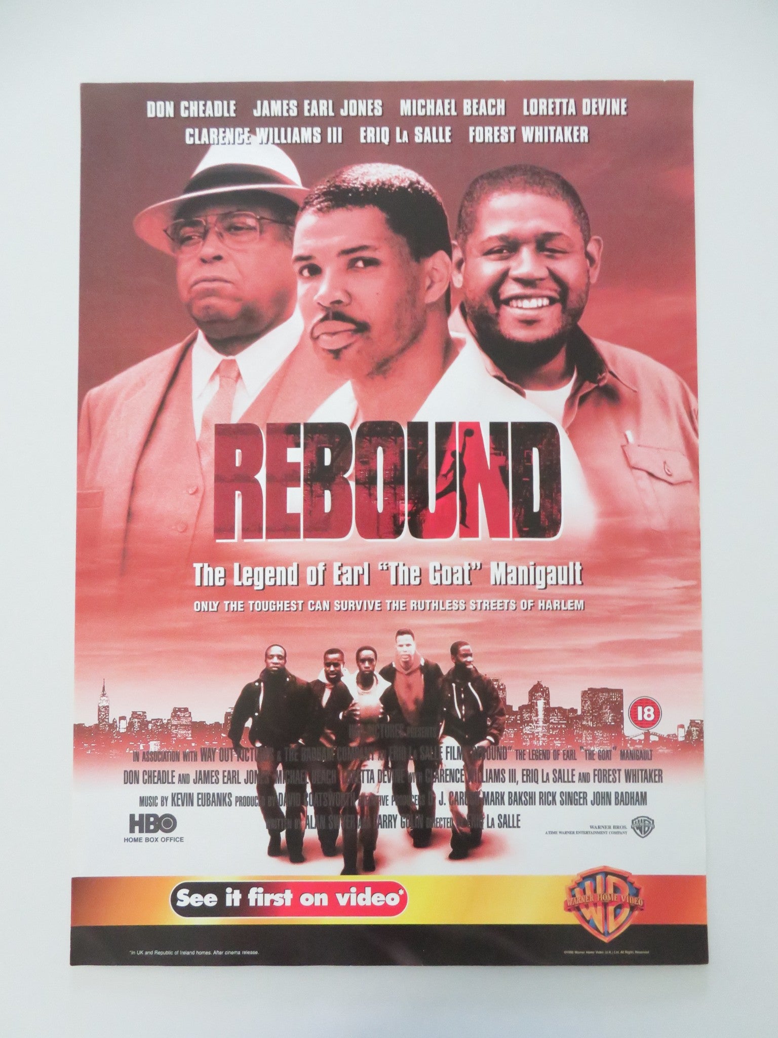 REBOUND: THE LEGEND OF EARL 'THE GOAT' MANIGAULT VHS VIDEO POSTER D CHEADLE 1996 - Rendezvous Cinema