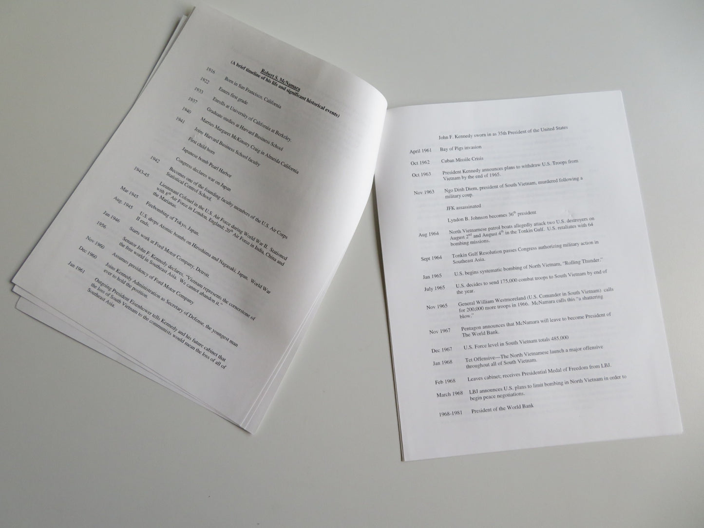 THE FOG OF WAR PRESS KIT 2003 ROBERT MCNAMARA