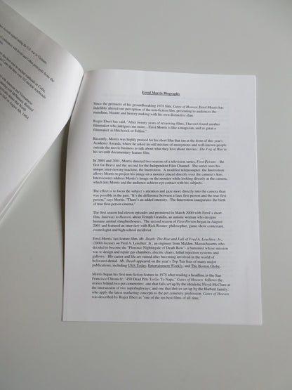 THE FOG OF WAR PRESS KIT 2003 ROBERT MCNAMARA