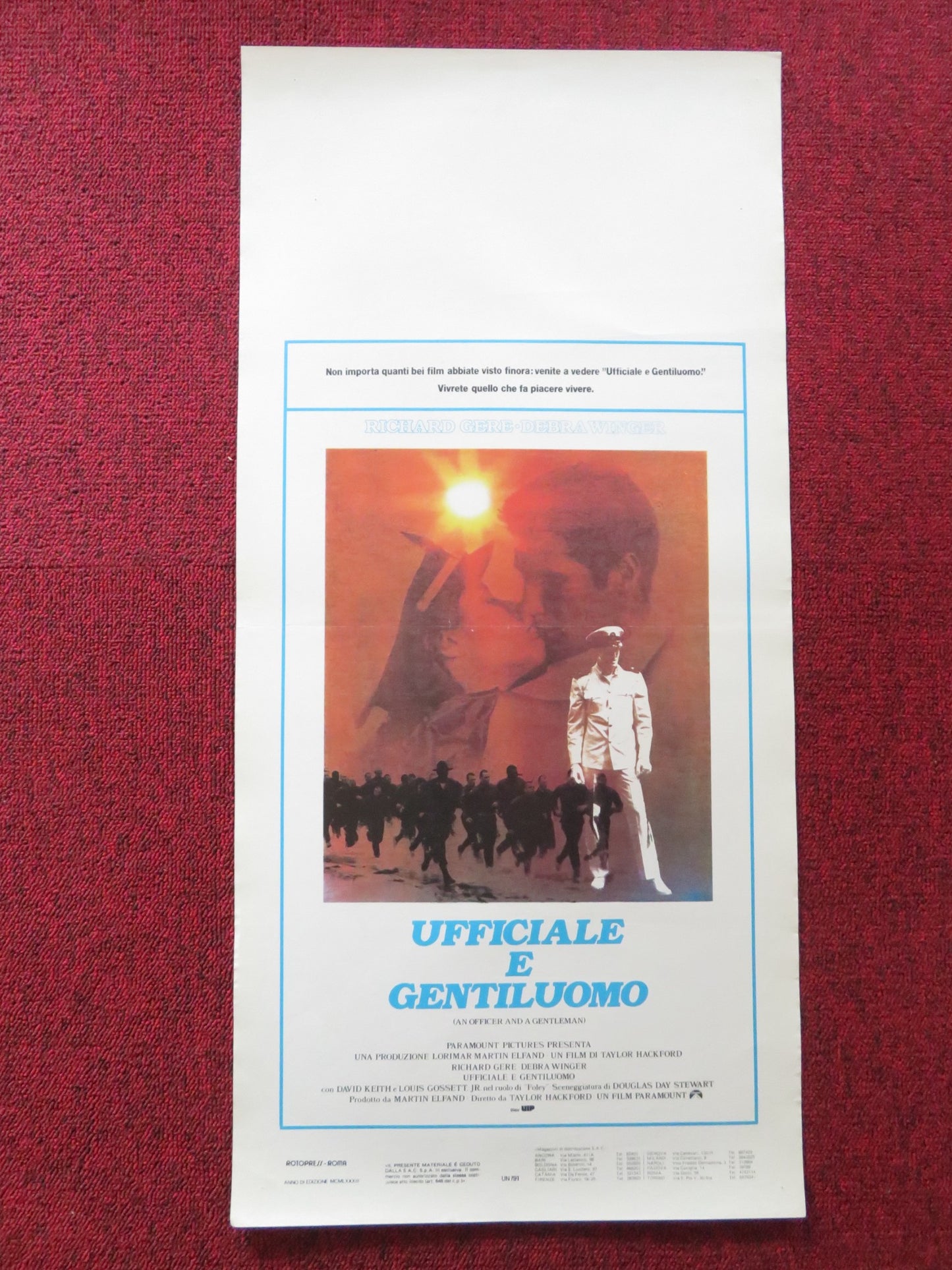 AN OFFICER AND A GENTLEMAN ITALIAN LOCANDINA POSTER RICHARD GERE D. WINGER 1983 - Rendezvous Cinema