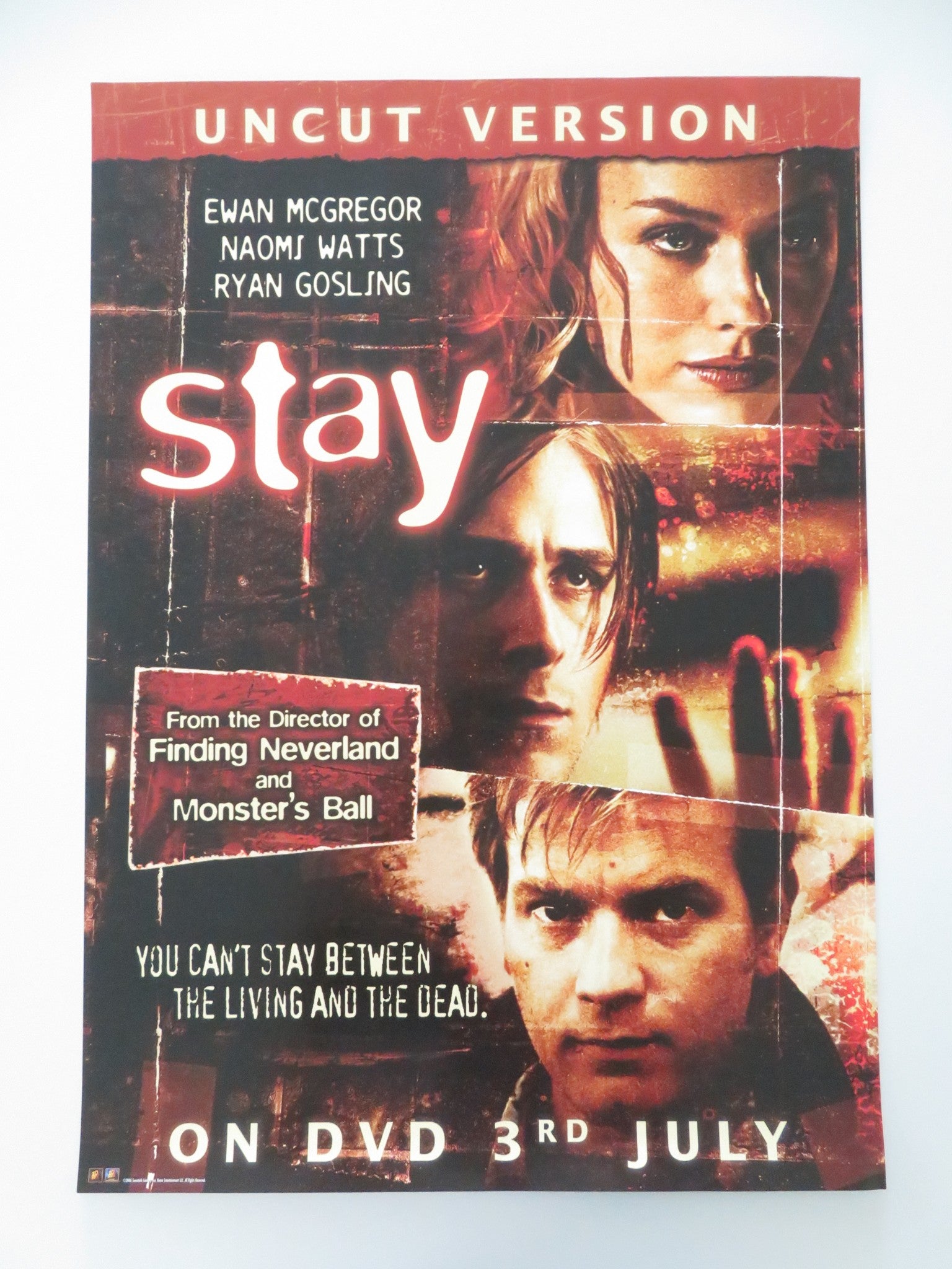 STAY DVD POSTER EWAN MCGREGOR NAOMI WATTS 2005 - Rendezvous Cinema