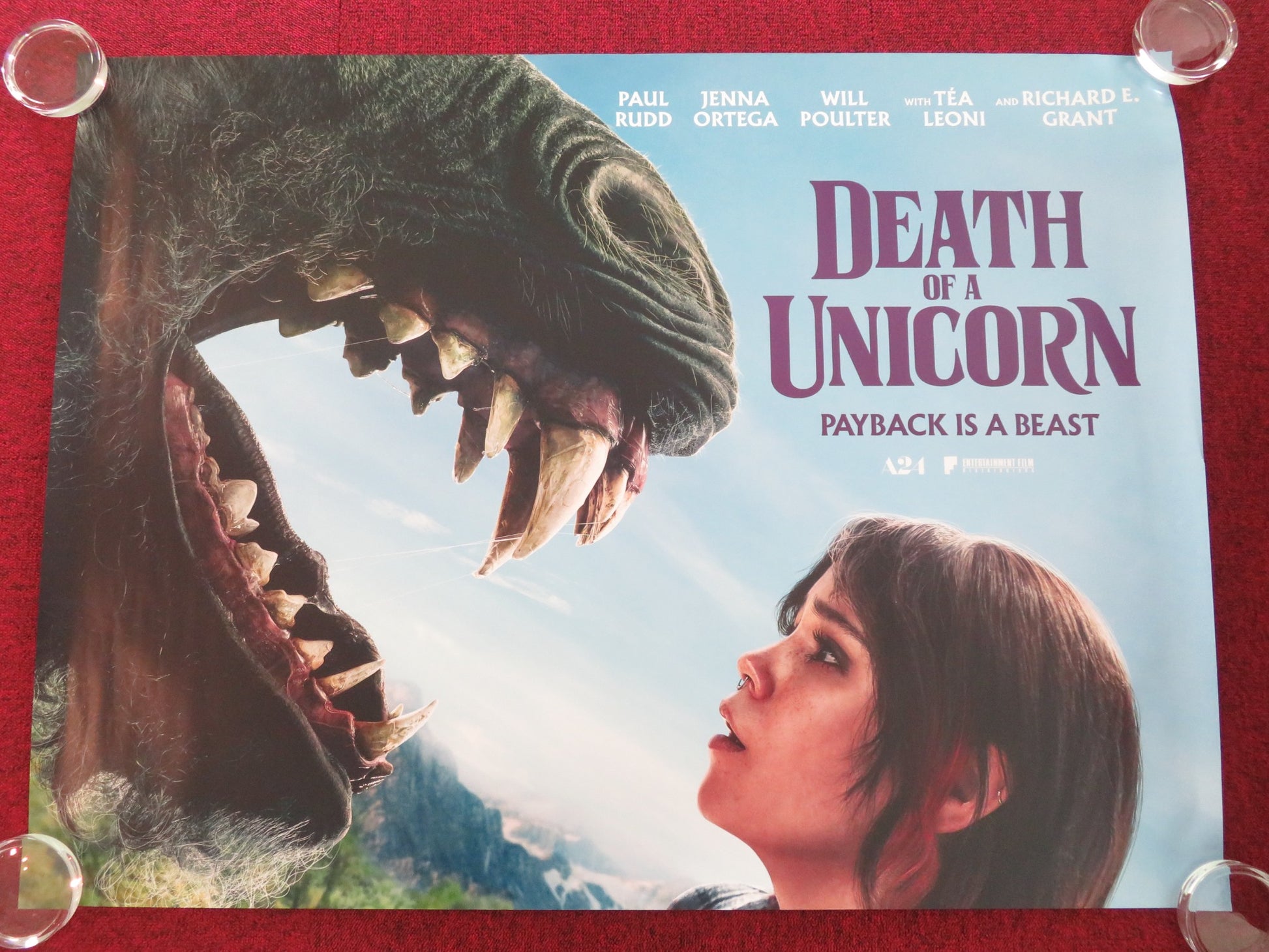 DEATH OF A UNICORN - B UK QUAD ROLLED POSTER JENNY ORTEGA PAUL RUDD 2025 - Rendezvous Cinema