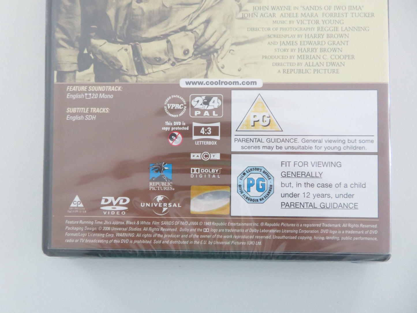 SANDS OF IWO JIMA - B (DVD) JOHN WAYNE JOHN AGAR 1949 REGION 2,4 - Rendezvous Cinema