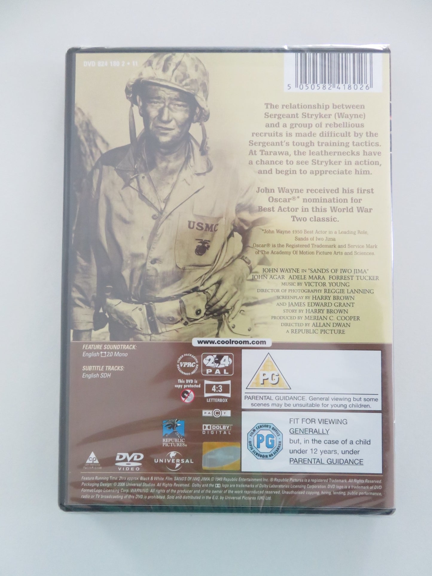 SANDS OF IWO JIMA - B (DVD) JOHN WAYNE JOHN AGAR 1949 REGION 2,4 - Rendezvous Cinema