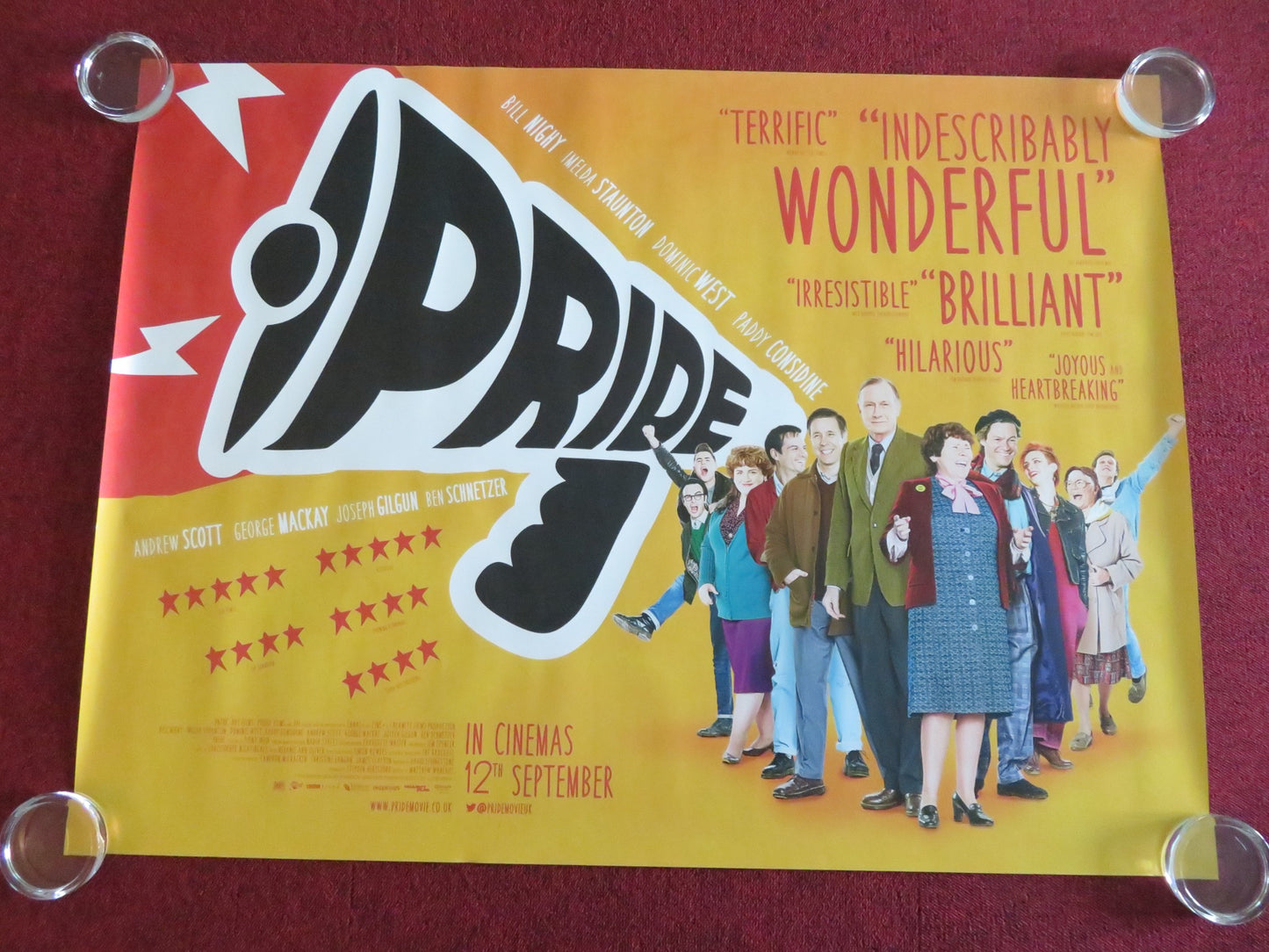 PRIDE UK QUAD ROLLED POSTER IMELDA STAUNTON BILL NIGHY 2014