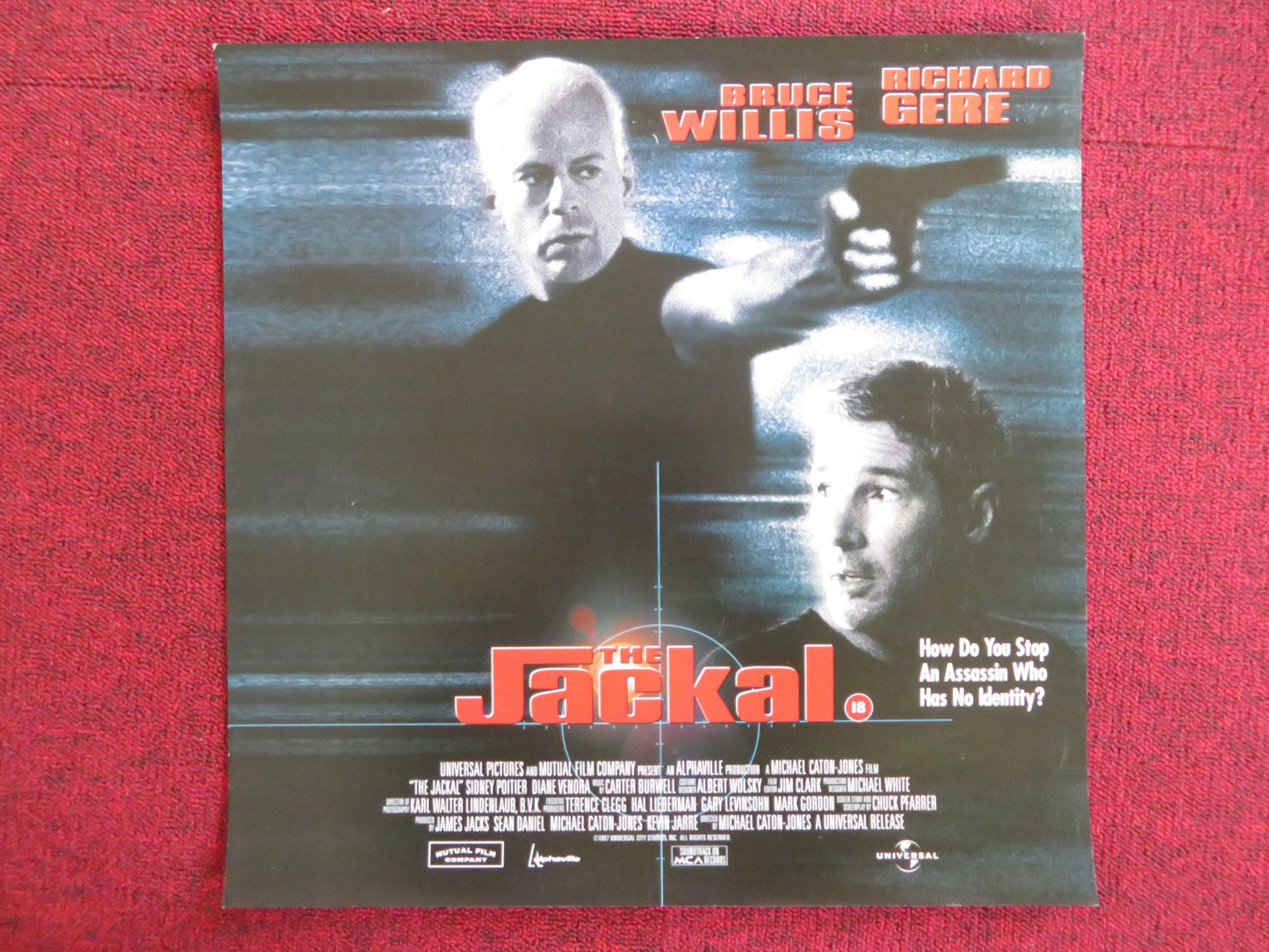 THE JACKAL VHS VIDEO POSTER BRUCE WILLIS RICHARD GERE 1997 - Rendezvous Cinema