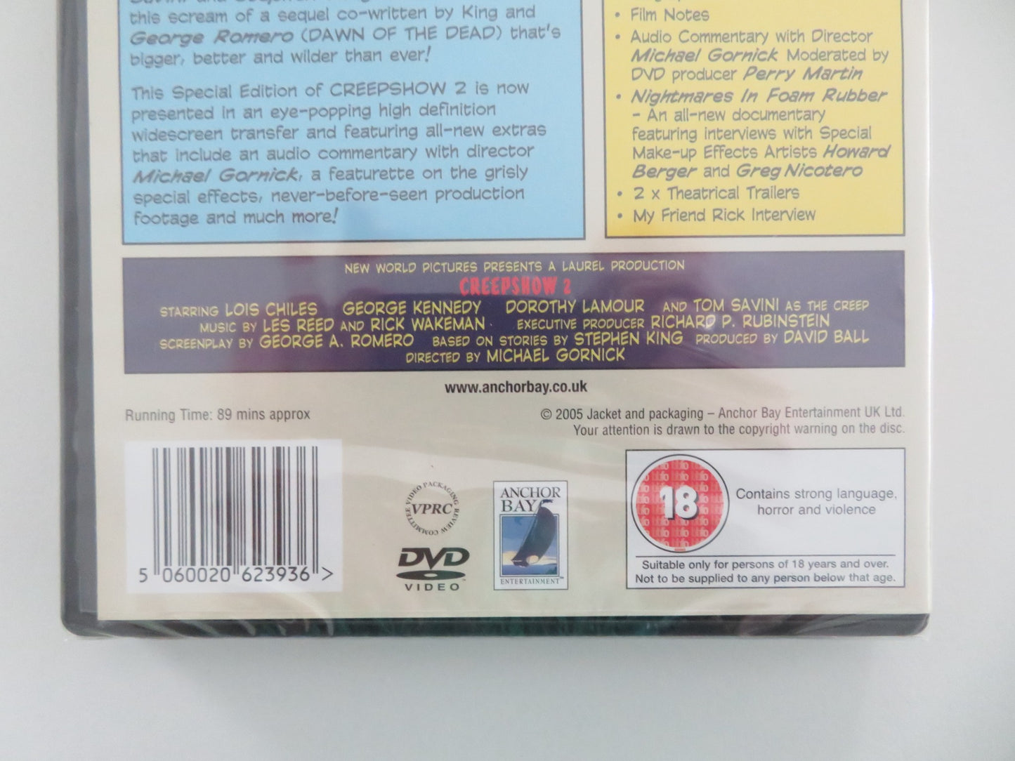 CREEPSHOW 2 (DVD) STEPHEN KING GEORGE KENNEDY TOM SAVINI 1987 REGION 2