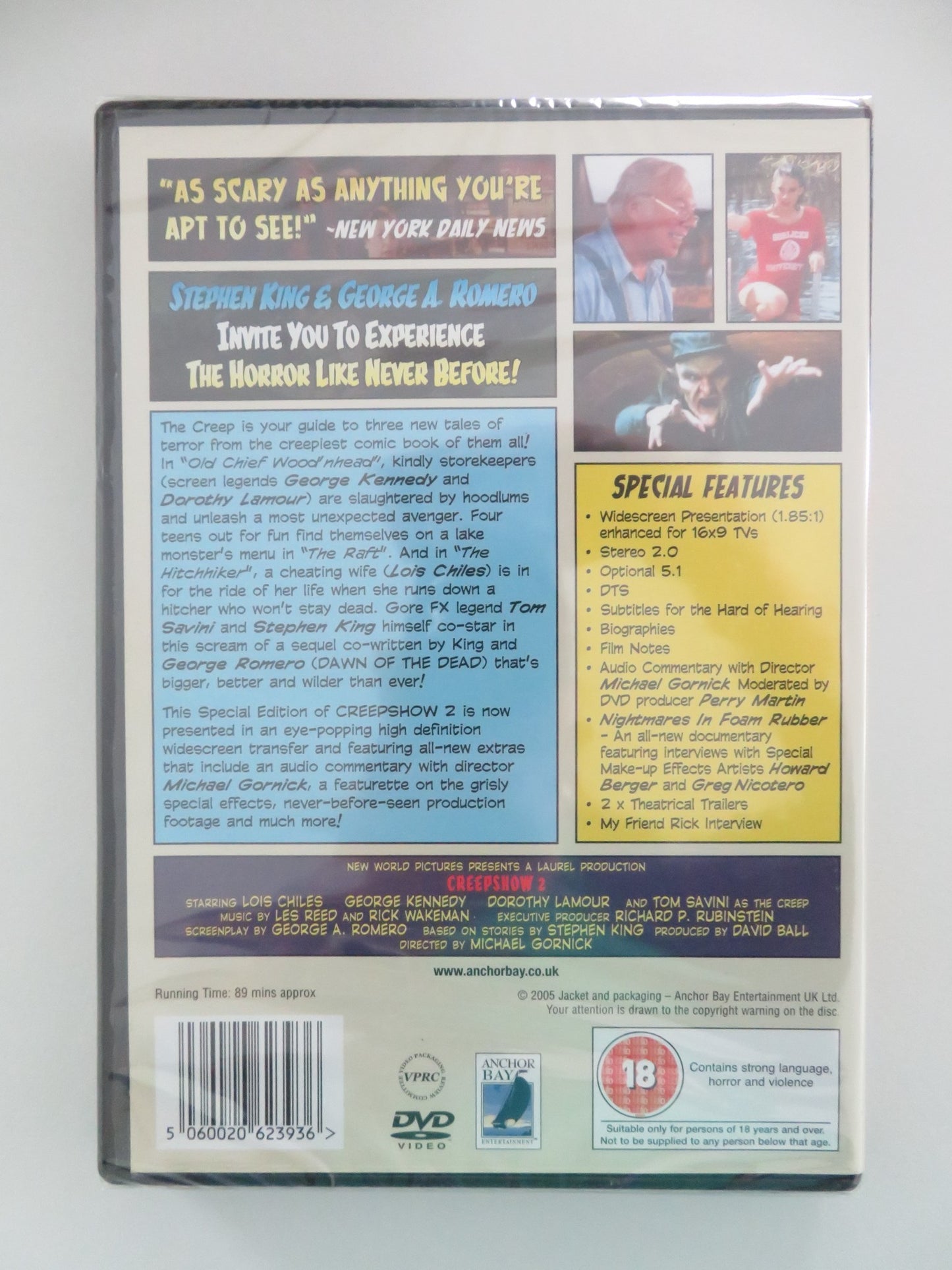 CREEPSHOW 2 (DVD) STEPHEN KING GEORGE KENNEDY TOM SAVINI 1987 REGION 2