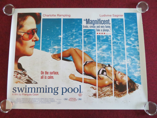SWIMMING POOL UK QUAD ROLLED POSTER CHARLOTTE RAMPLING LUDIVINE SAGNIER 2003