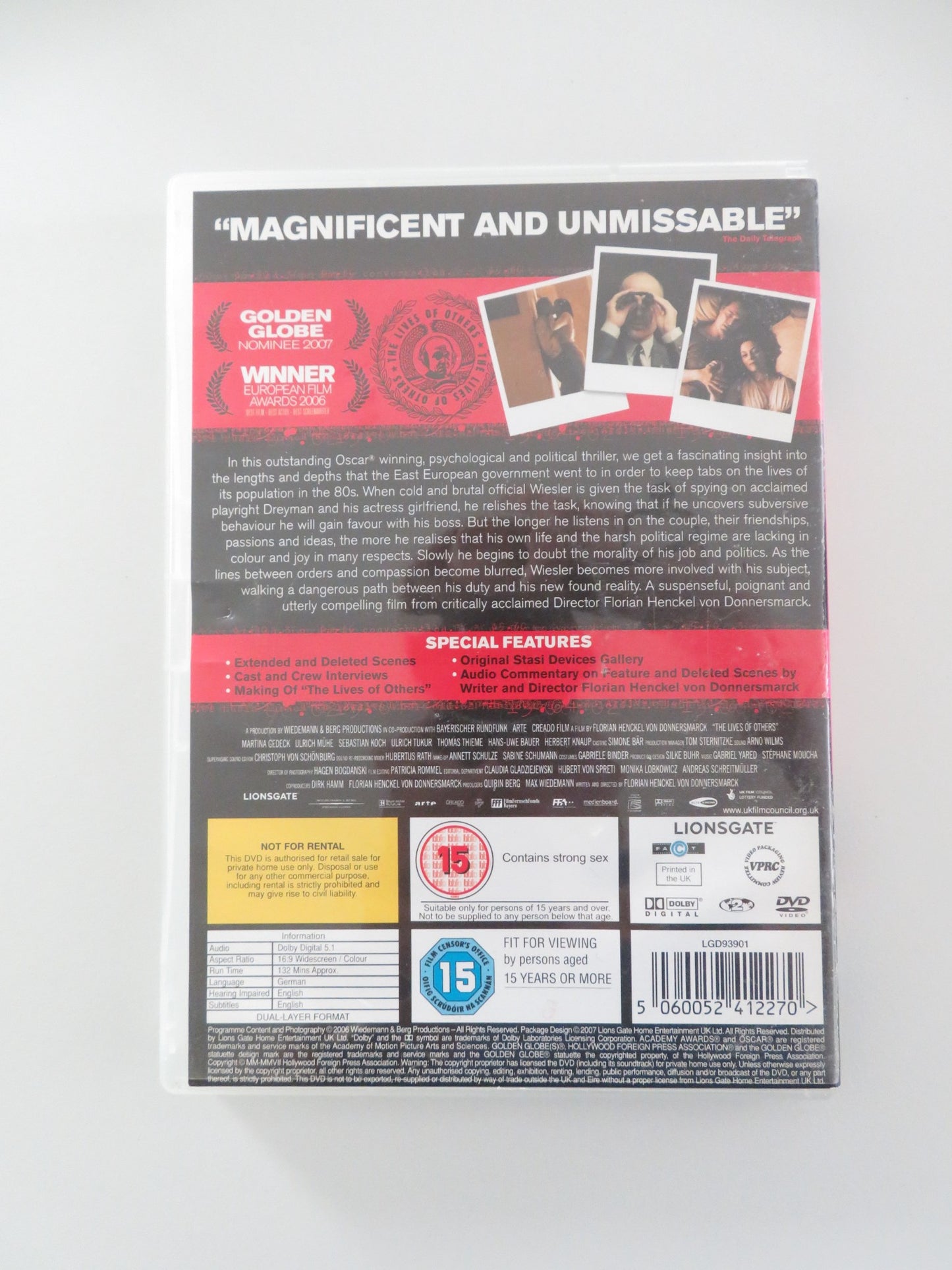 THE LIVES OF OTHERS (DVD) MARTINA GEDECK ULRICH MUHE 2006 REGION 2 - Rendezvous Cinema