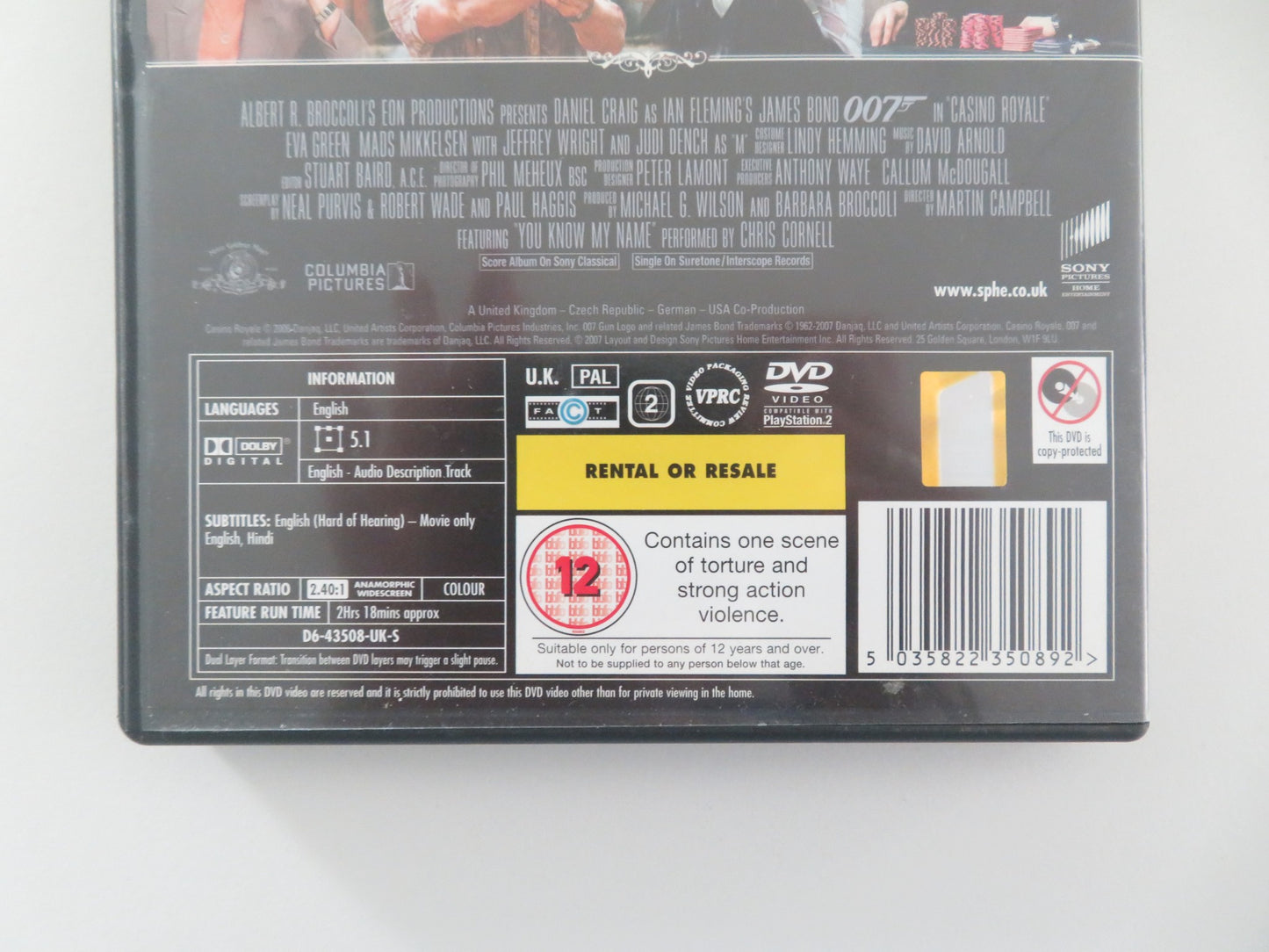 CASINO ROYALE (DVD) DANIEL CRAIG EVA GREEN 2006 REGION 2 - Rendezvous Cinema