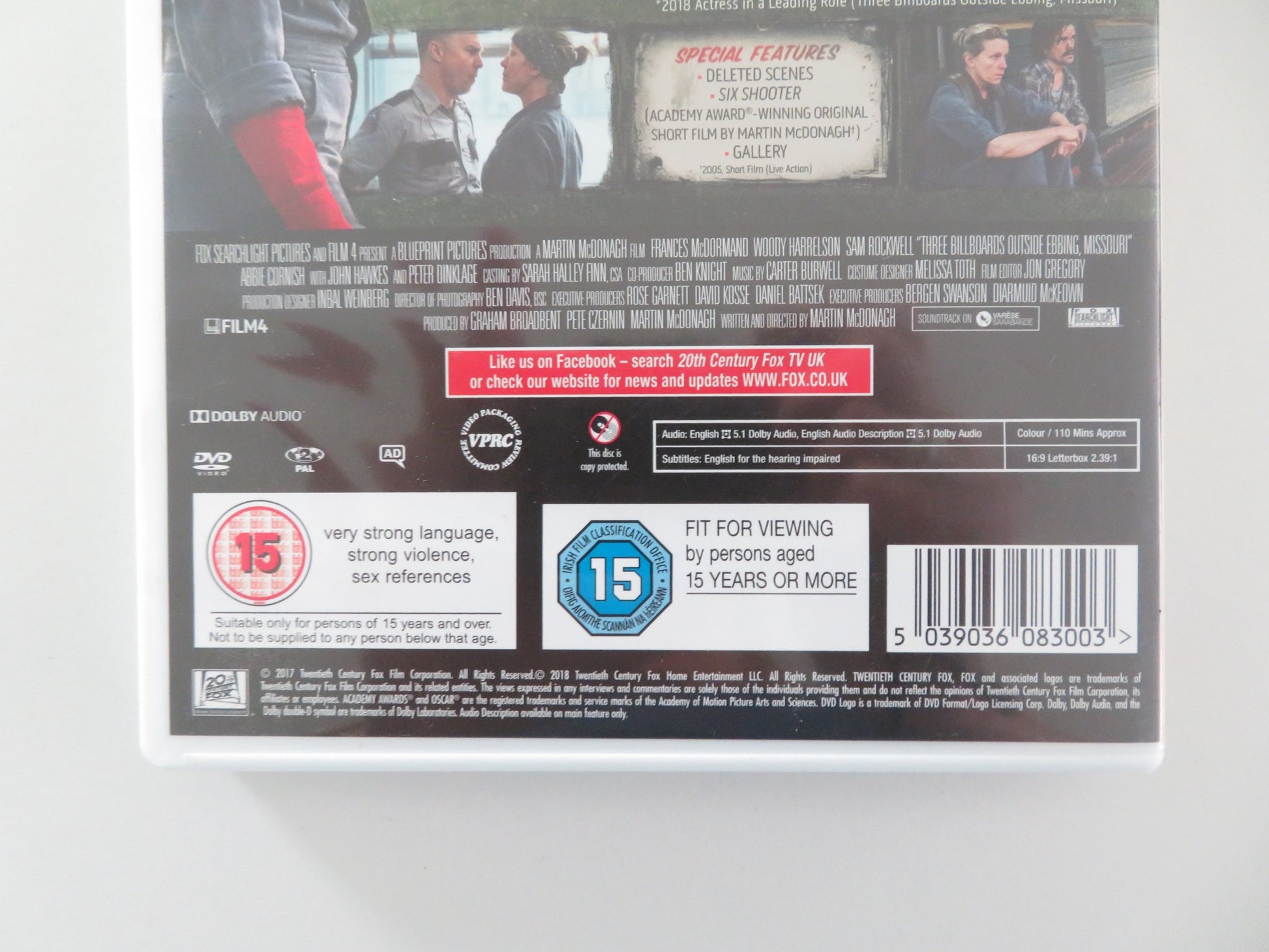 THREE BILLBOARDS OUTSIDE EBBING, MISSOURI (DVD) FRANCES MCDORMAND 2017 REGION 2 - Rendezvous Cinema