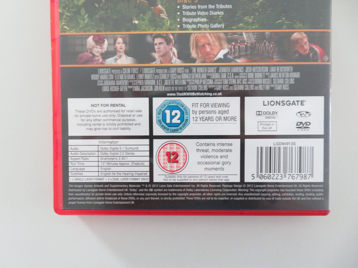 THE HUNGER GAMES (DVD) JENNIFER LAWRENCE STANLEY TUCCI 2012 REGION 2 - Rendezvous Cinema