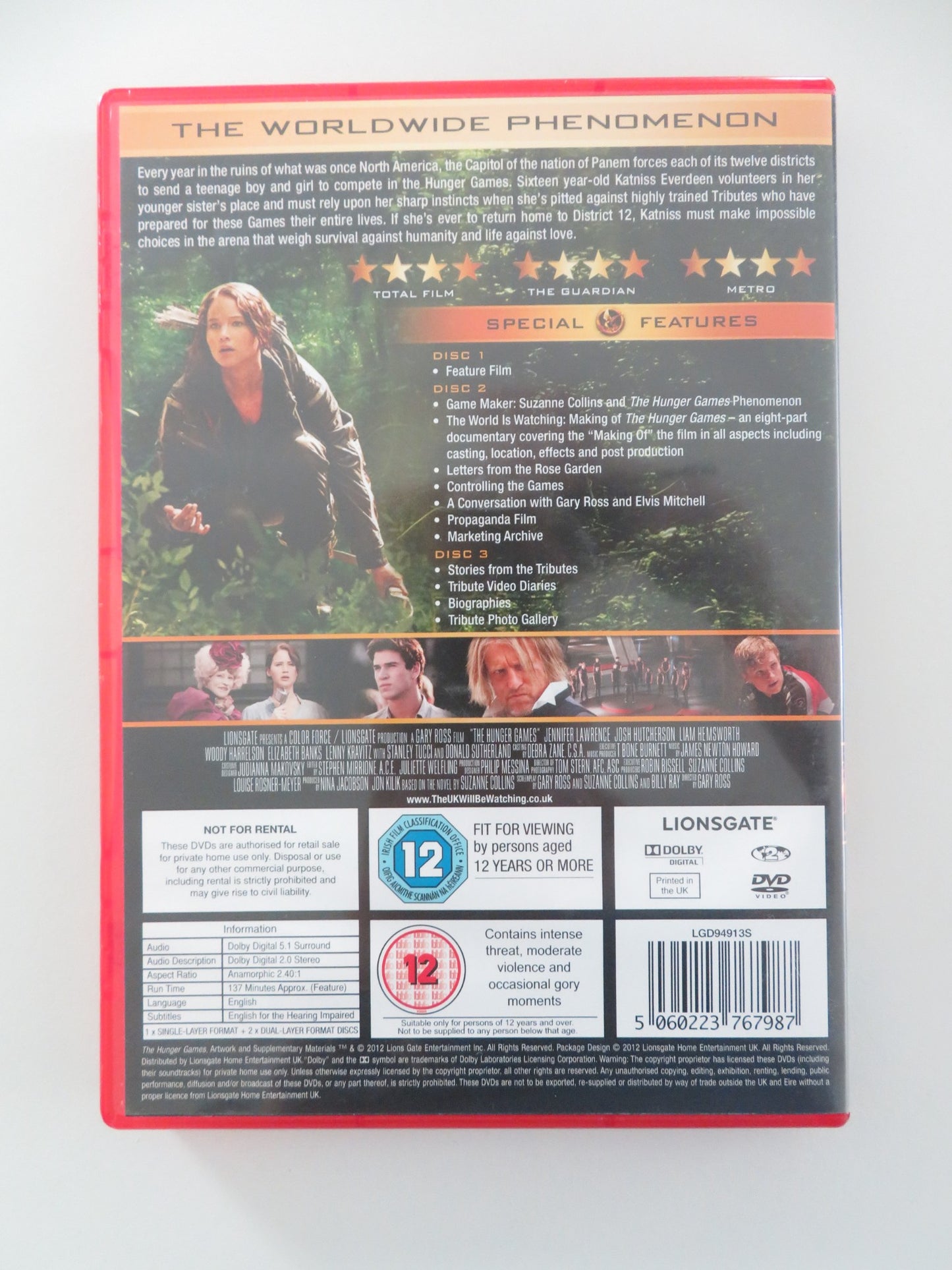 THE HUNGER GAMES (DVD) JENNIFER LAWRENCE STANLEY TUCCI 2012 REGION 2 - Rendezvous Cinema