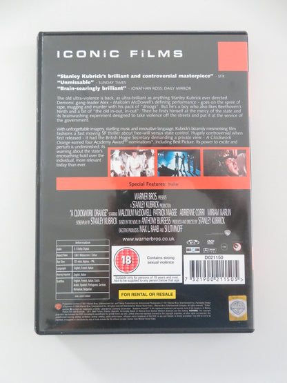 A CLOCKWORK ORANGE (DVD) MALCOLM MCDOWELL PATRICK MAGEE 1971 REGION 2 - Rendezvous Cinema