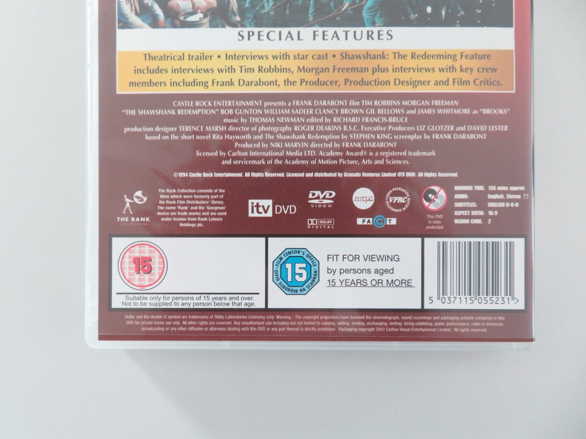 THE SHAWSHANK REDEMPTION (DVD) TIM ROBBINS MORGAN FREEMAN 1994 REGION 2 - Rendezvous Cinema