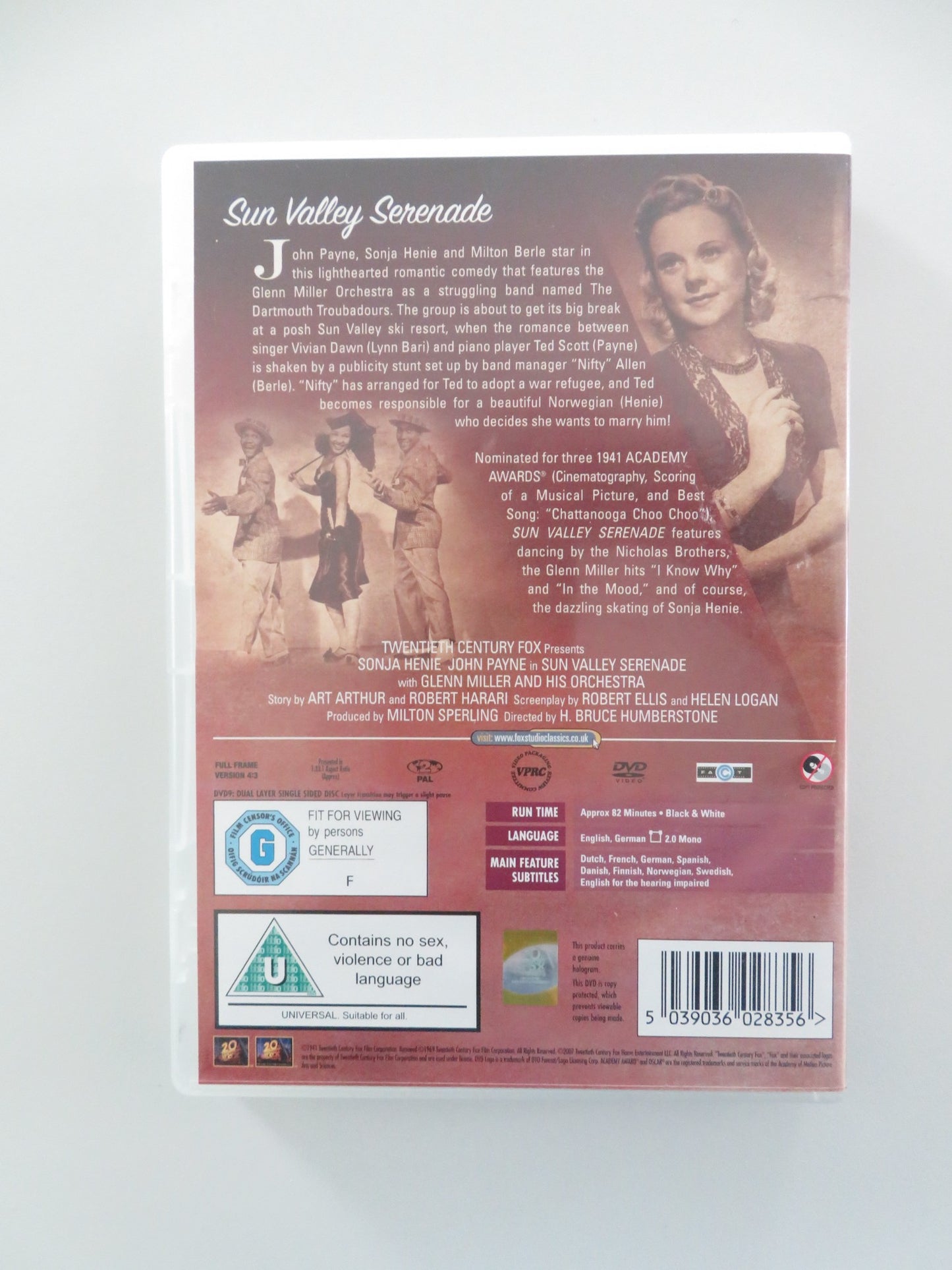 SUN VALLEY SERENADE (DVD) SONJA HENIE JOHN PAYNE 1941 REGION 2 - Rendezvous Cinema