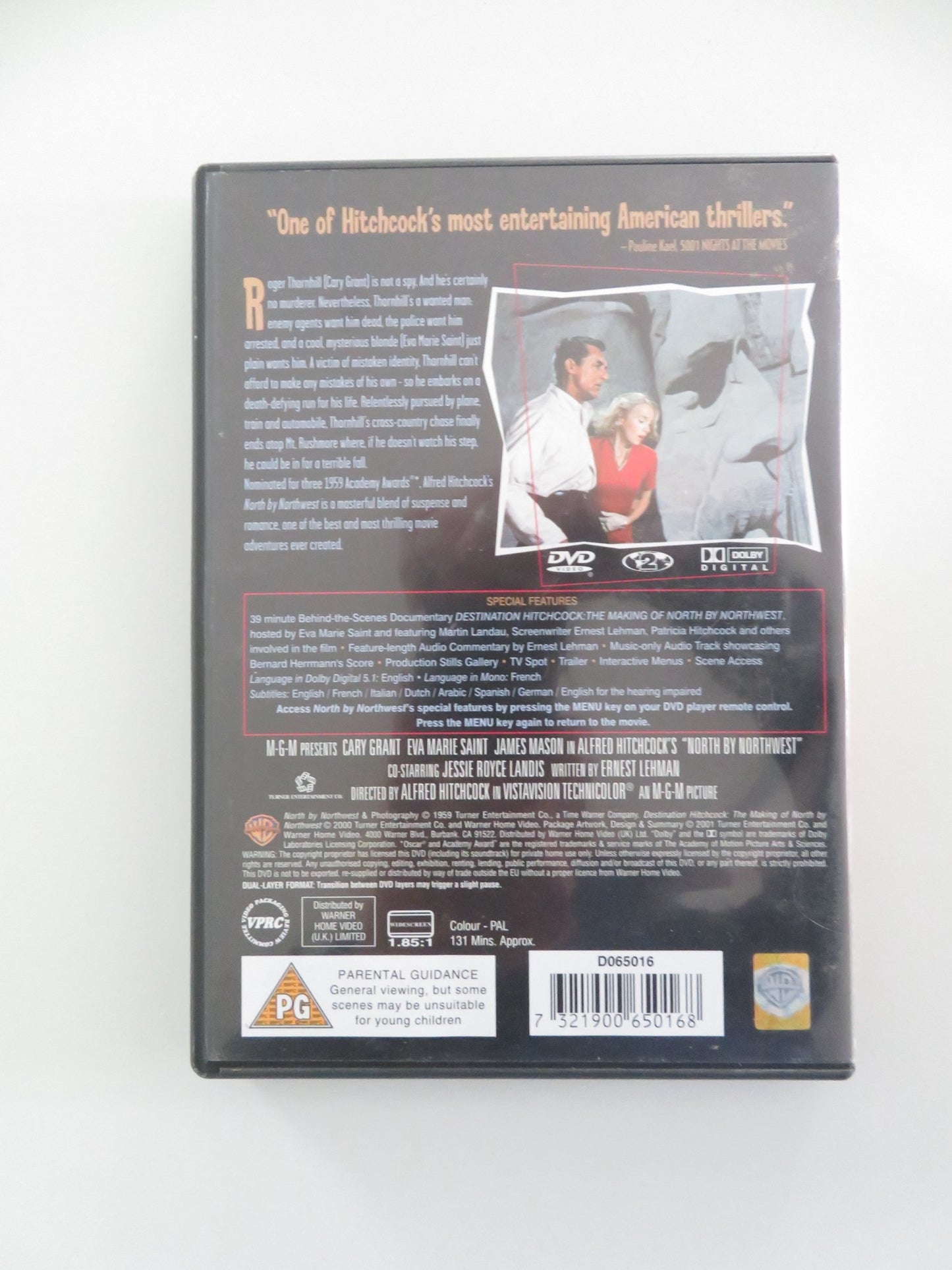 NORTH BY NORTHWEST (DVD) CARY GRANT EVA MARIE SAINT 1959 REGION 2 - Rendezvous Cinema