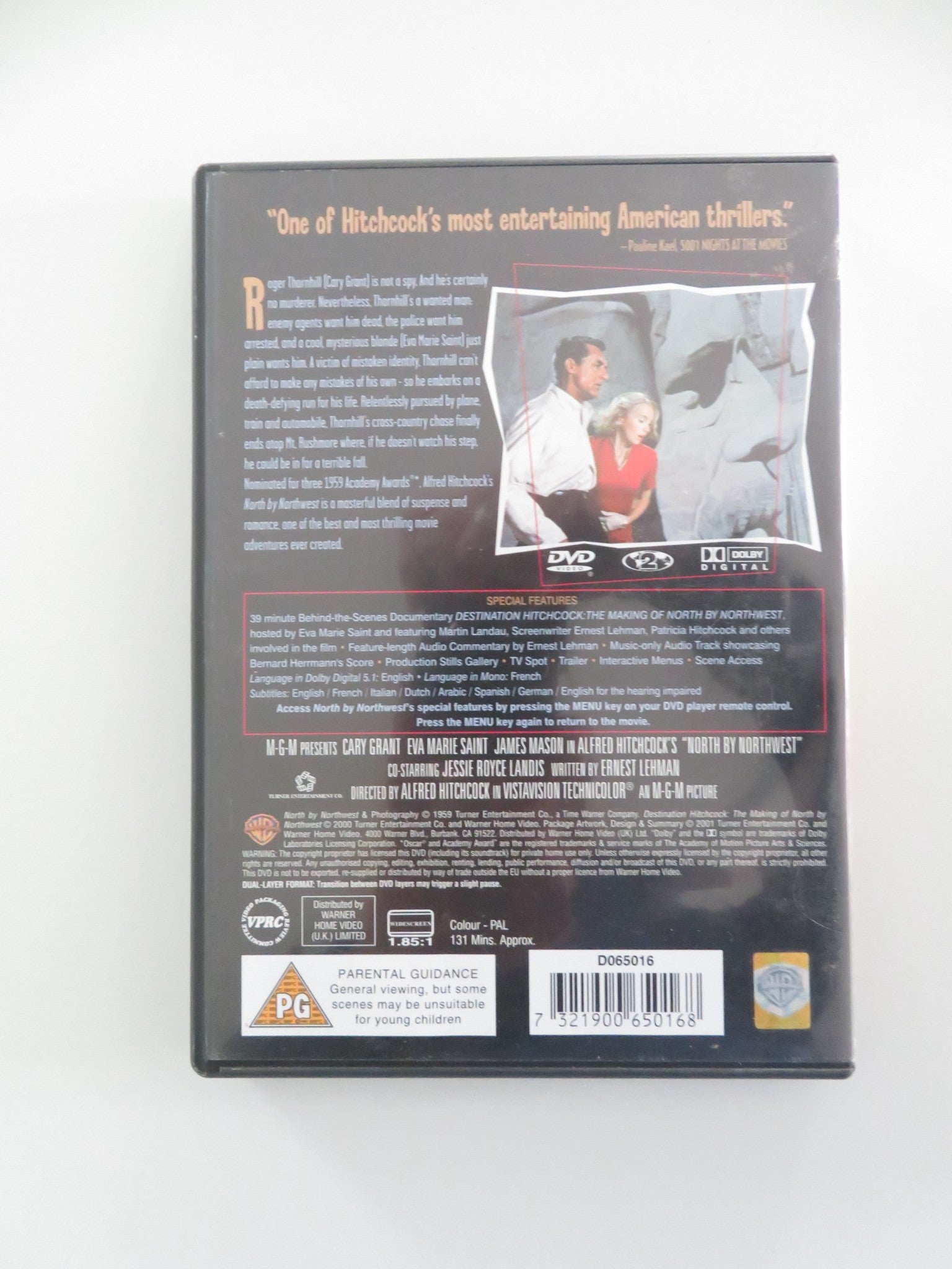 NORTH BY NORTHWEST (DVD) CARY GRANT EVA MARIE SAINT 1959 REGION 2 - Rendezvous Cinema