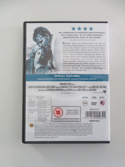 WHO'S AFRAID OF VIRGINIA WOOLF? (DVD) ELIZABETH TAYLOR R. BURTON 1966 REGION 2 - Rendezvous Cinema