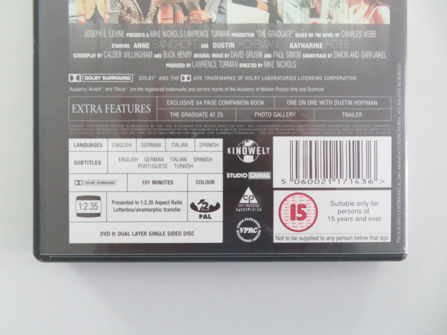 THE GRADUATE (DVD) DUSTIN HOFFMAN ANNE BANCROFT 1967 REGION 2 - Rendezvous Cinema