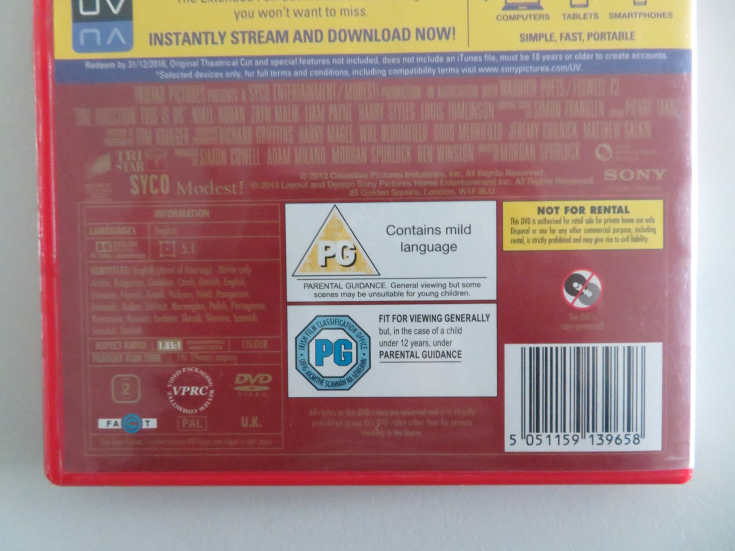 ONE DIRECTION: THIS IS US (DVD) LIAM PAYNE HARRY STYLES 2013 REGION 2