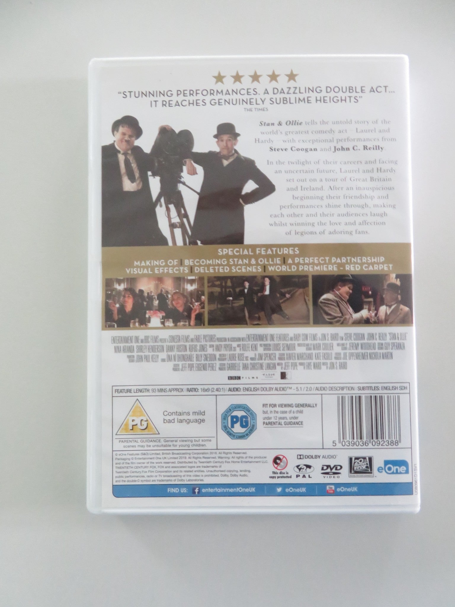 STAN & OLLIE (DVD) STEVE COOGAN JOHN C. REILLY 2018 REGION 2 - Rendezvous Cinema