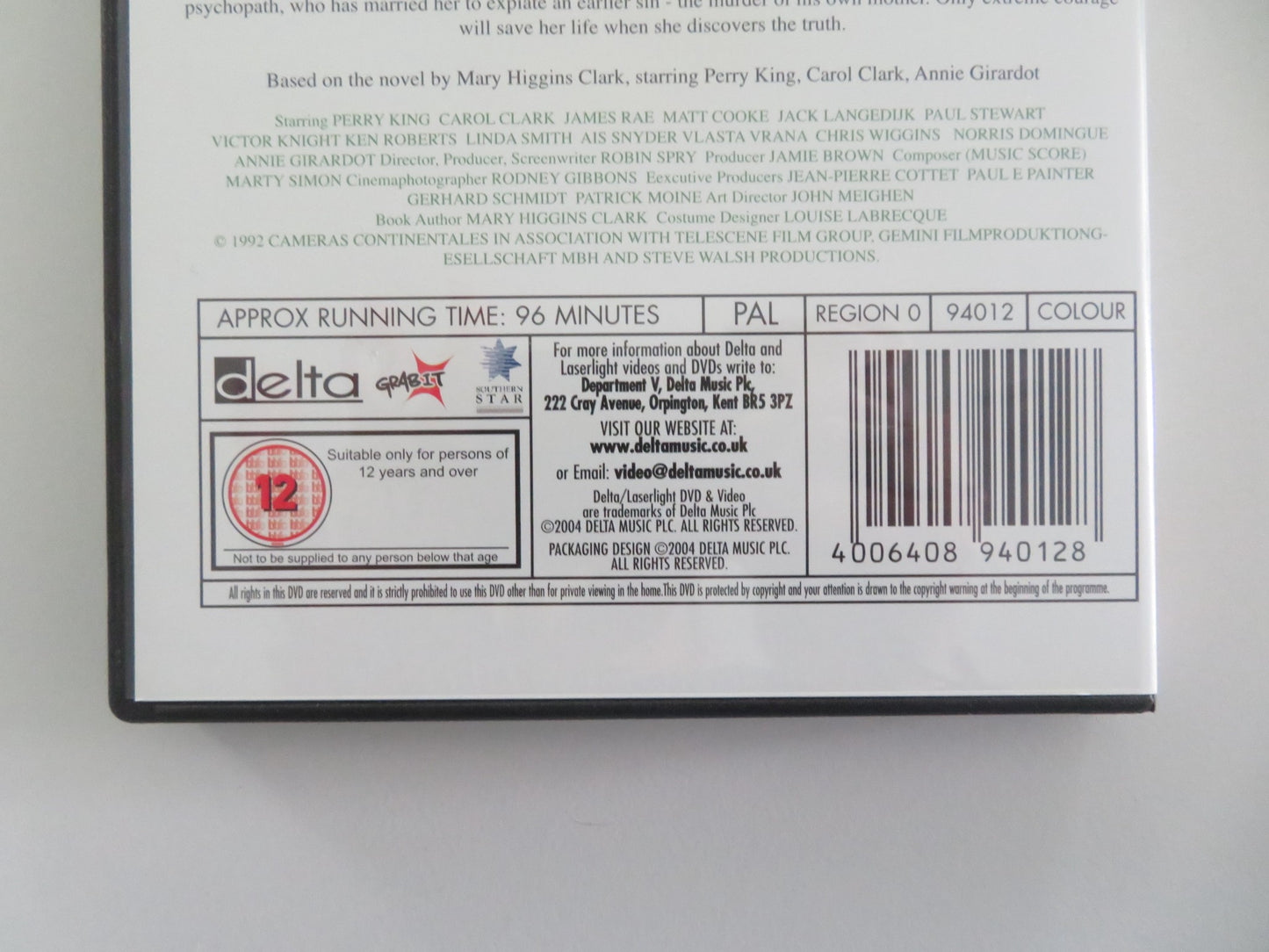 A CRY IN THE NIGHT (DVD) CAROL HIGGINS CLARK PERRY KING 1992 REGION 0 - Rendezvous Cinema
