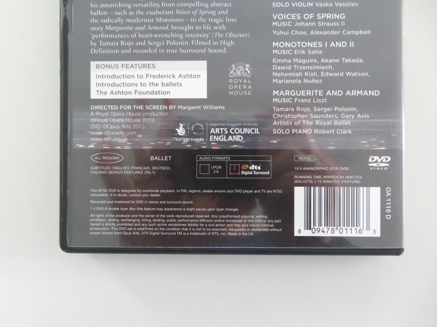 ASHTON CELEBRATION: THE ROYAL BALLET DANCES FREDERICK ASHTON (DVD) REGION ALL - Rendezvous Cinema