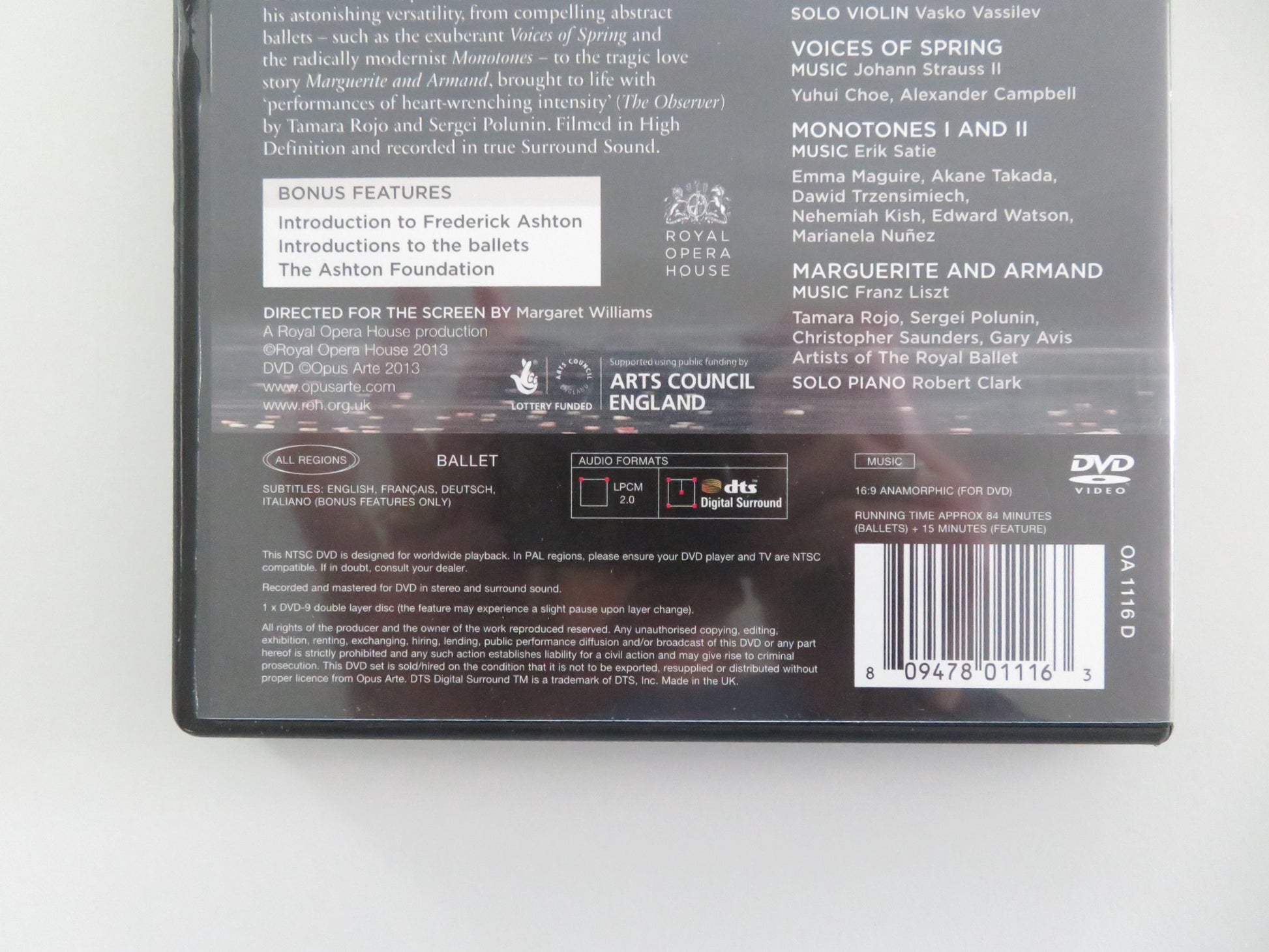 ASHTON CELEBRATION: THE ROYAL BALLET DANCES FREDERICK ASHTON (DVD) REGION ALL - Rendezvous Cinema