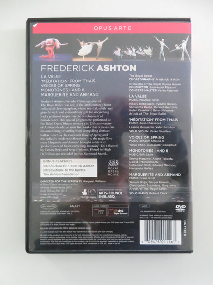 ASHTON CELEBRATION: THE ROYAL BALLET DANCES FREDERICK ASHTON (DVD) REGION ALL - Rendezvous Cinema