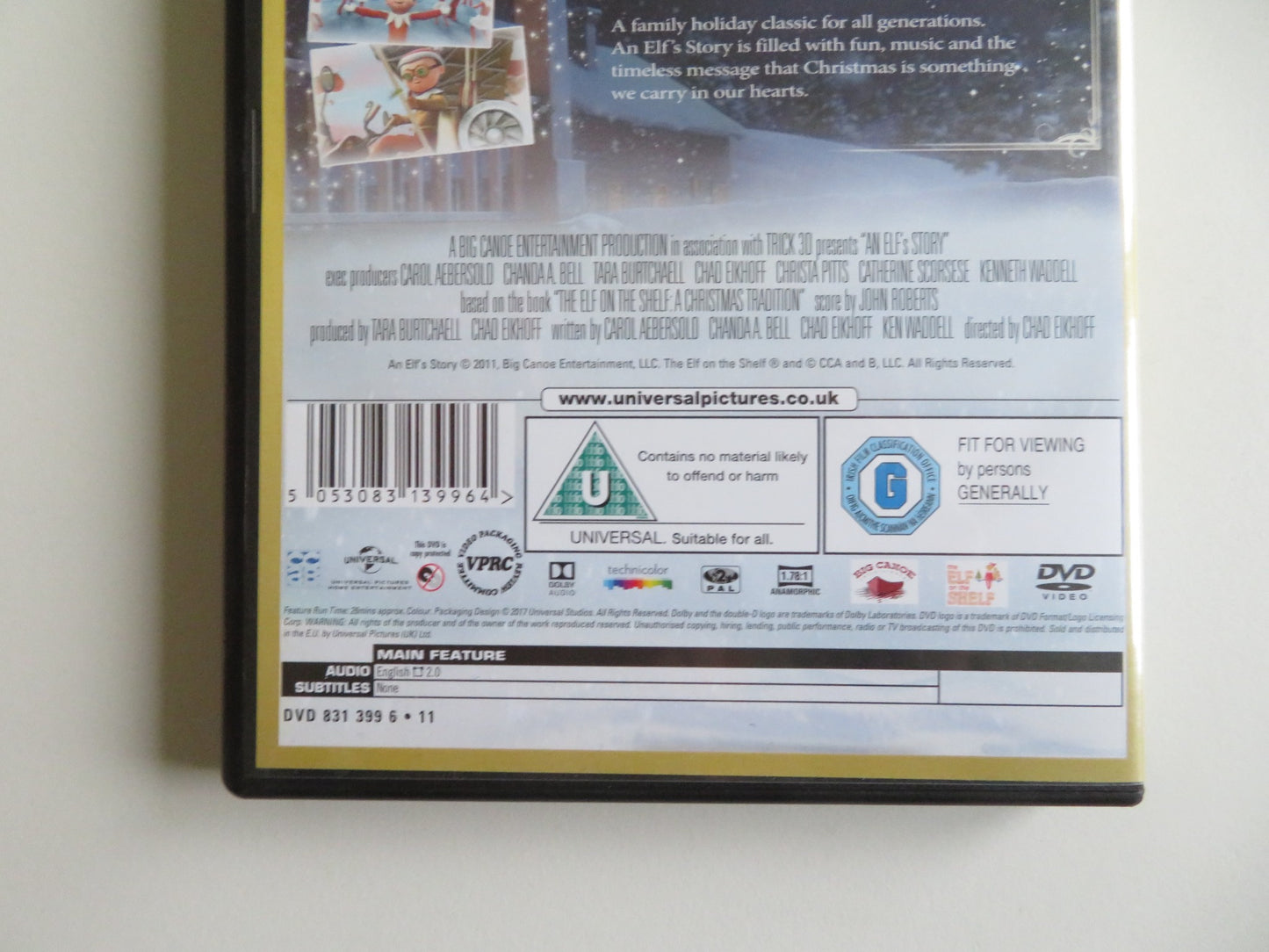 AN ELF'S STORY: THE ELF ON THE SHELF - B (DVD) BRENDAN DOOLING 2010 REGION 2