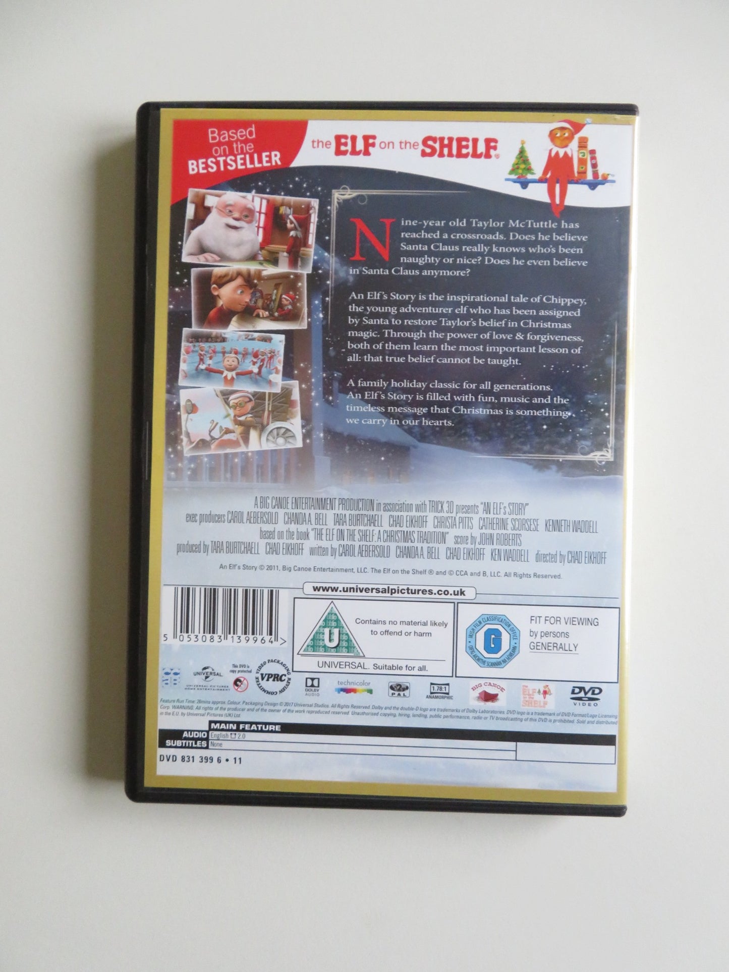 AN ELF'S STORY: THE ELF ON THE SHELF - B (DVD) BRENDAN DOOLING 2010 REGION 2
