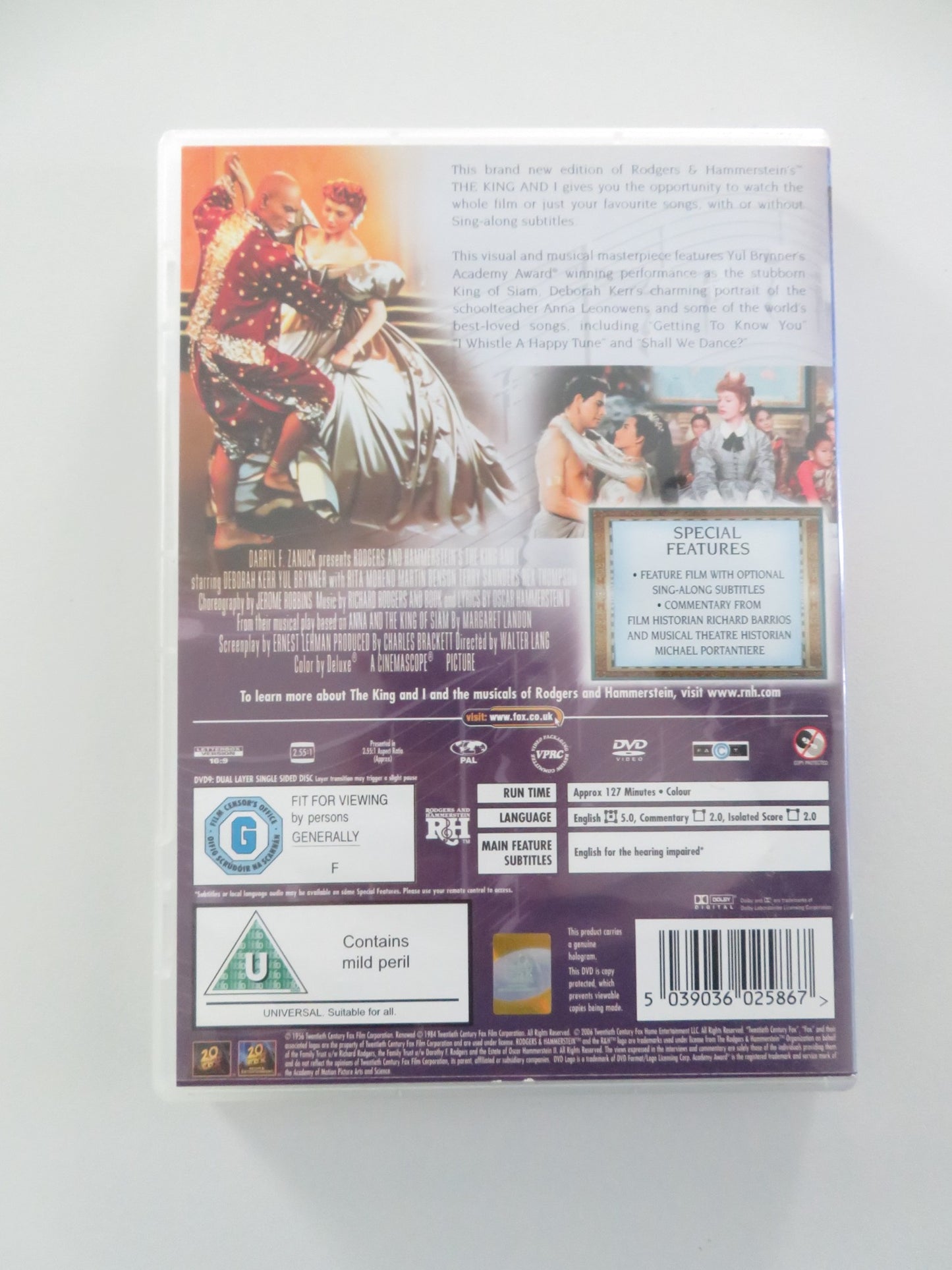 THE KING AND I (DVD) YUL BRYNNER DEBORAH KERR 1956 REGION 2 - Rendezvous Cinema