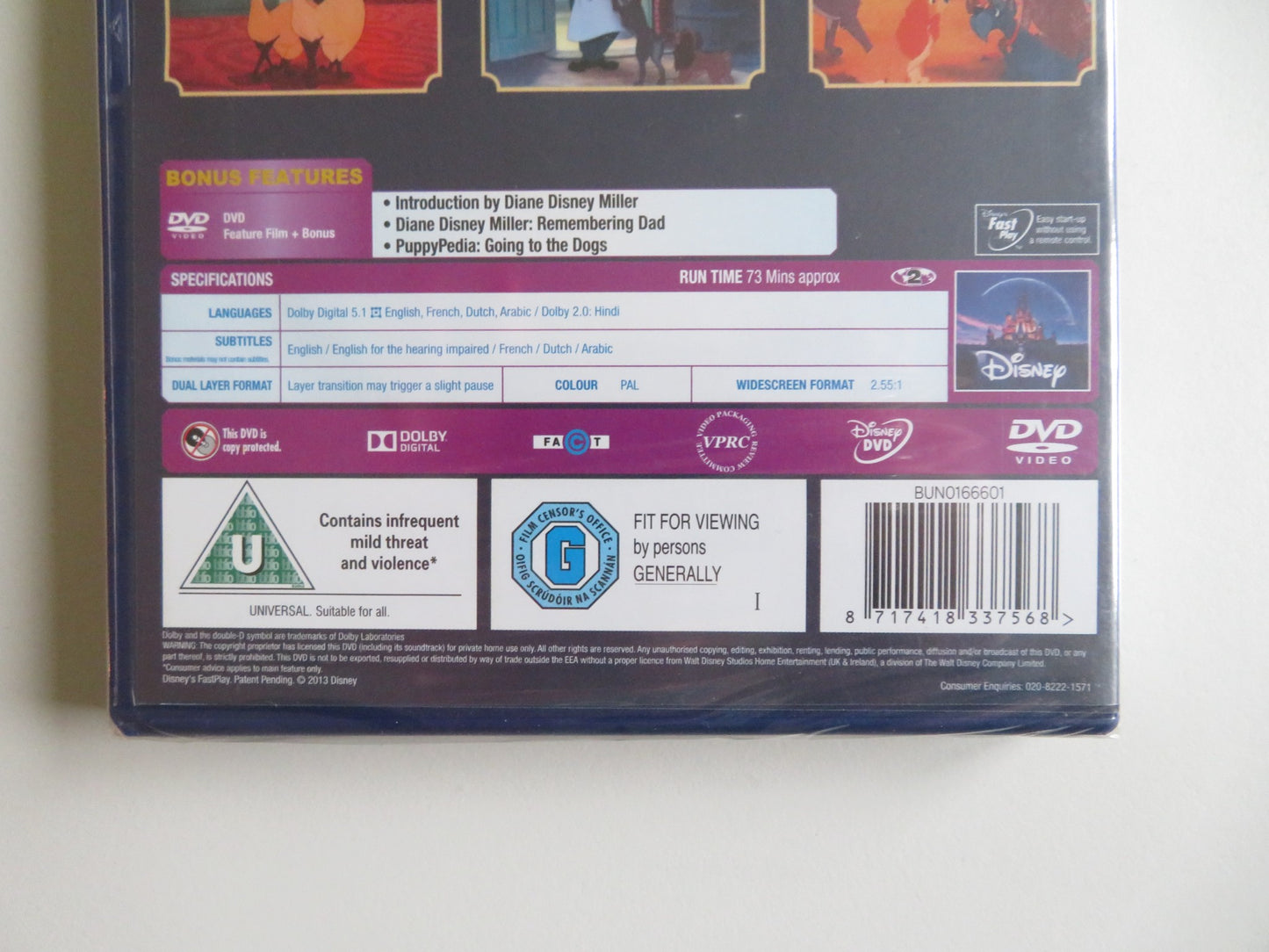 LADY AND THE TRAMP (DVD) DISNEY PEGGY LEE LARRY ROBERTS 1955 REGION 2