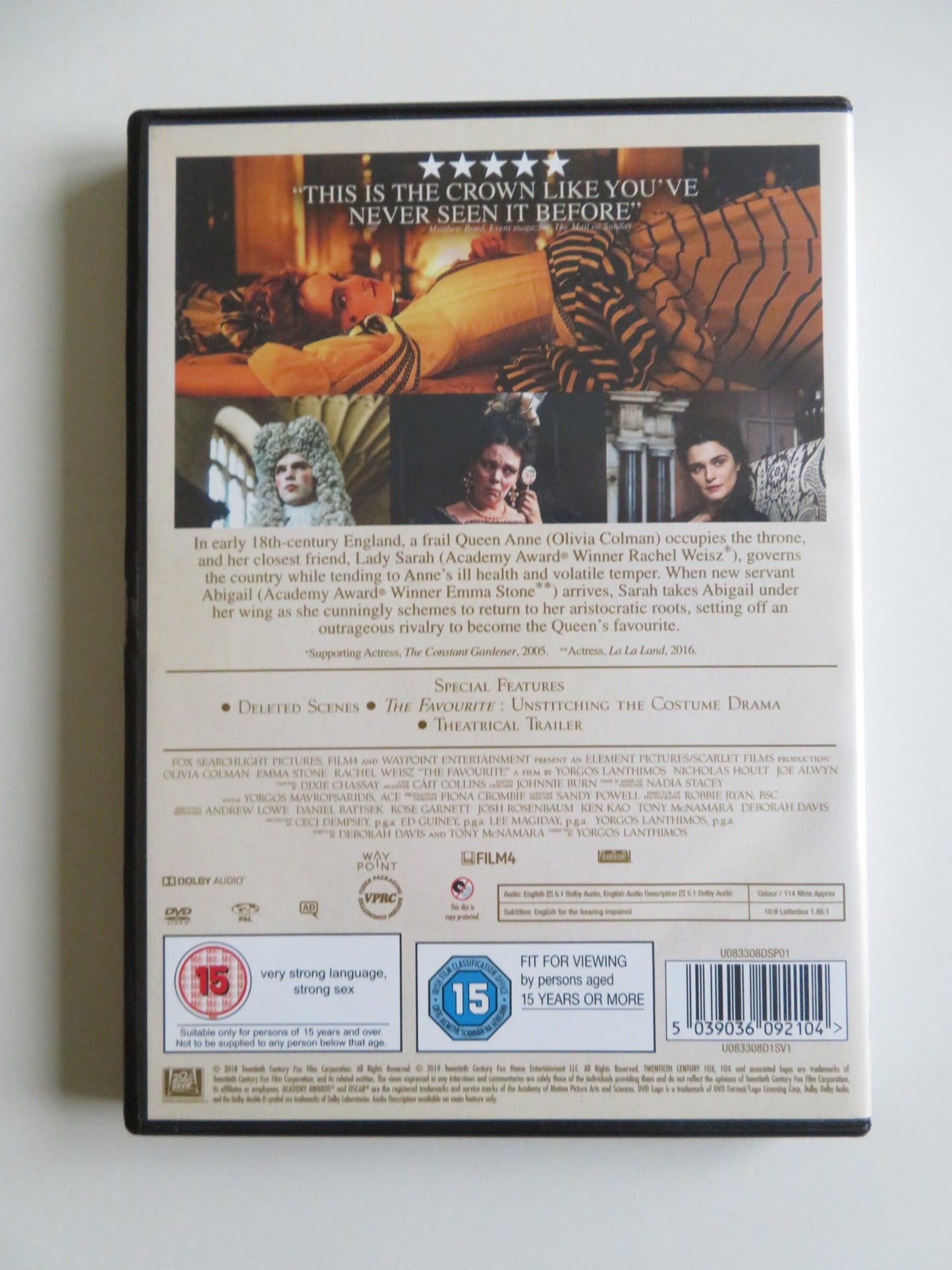 THE FAVOURITE (DVD) OLIVIA COLMAN EMMA STONE 2018 REGION 2