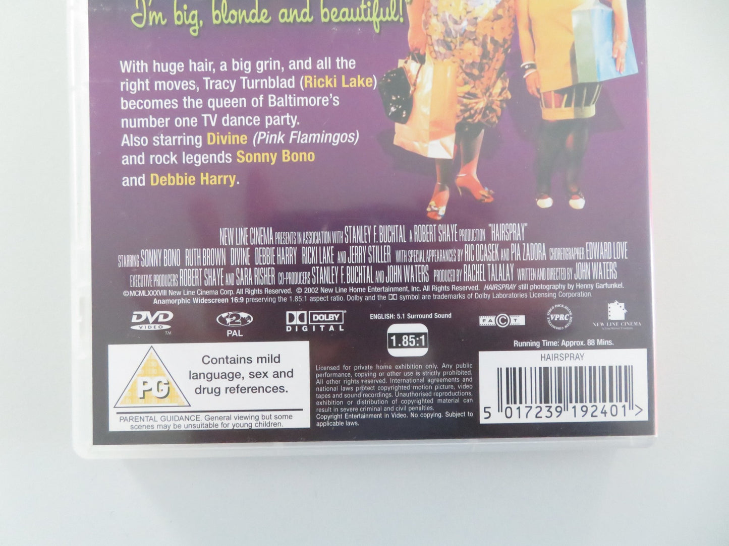 HAIRSPRAY - B (DVD) SONNY BONO RICKI LAKE 1988 REGION 2