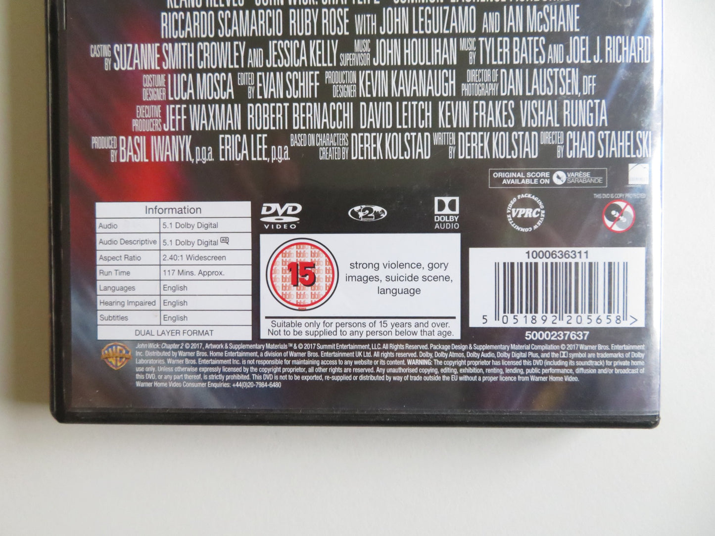 JOHN WICK: CHAPTER 2 (DVD) KEANU REEVES IAN MCSHANE 2017 REGION 2