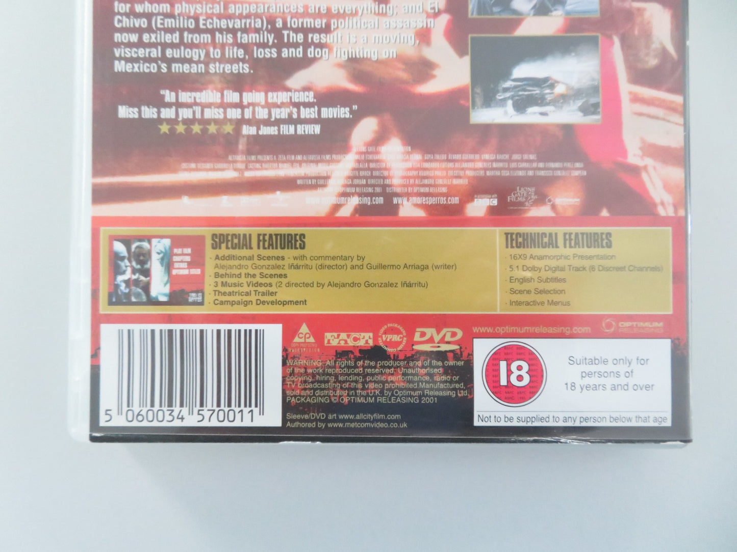 AMORES PERROS (DVD) EMILIO ECHEVARRIA GAEL GARCIA BERNAL 2000 REGION 2 - Rendezvous Cinema