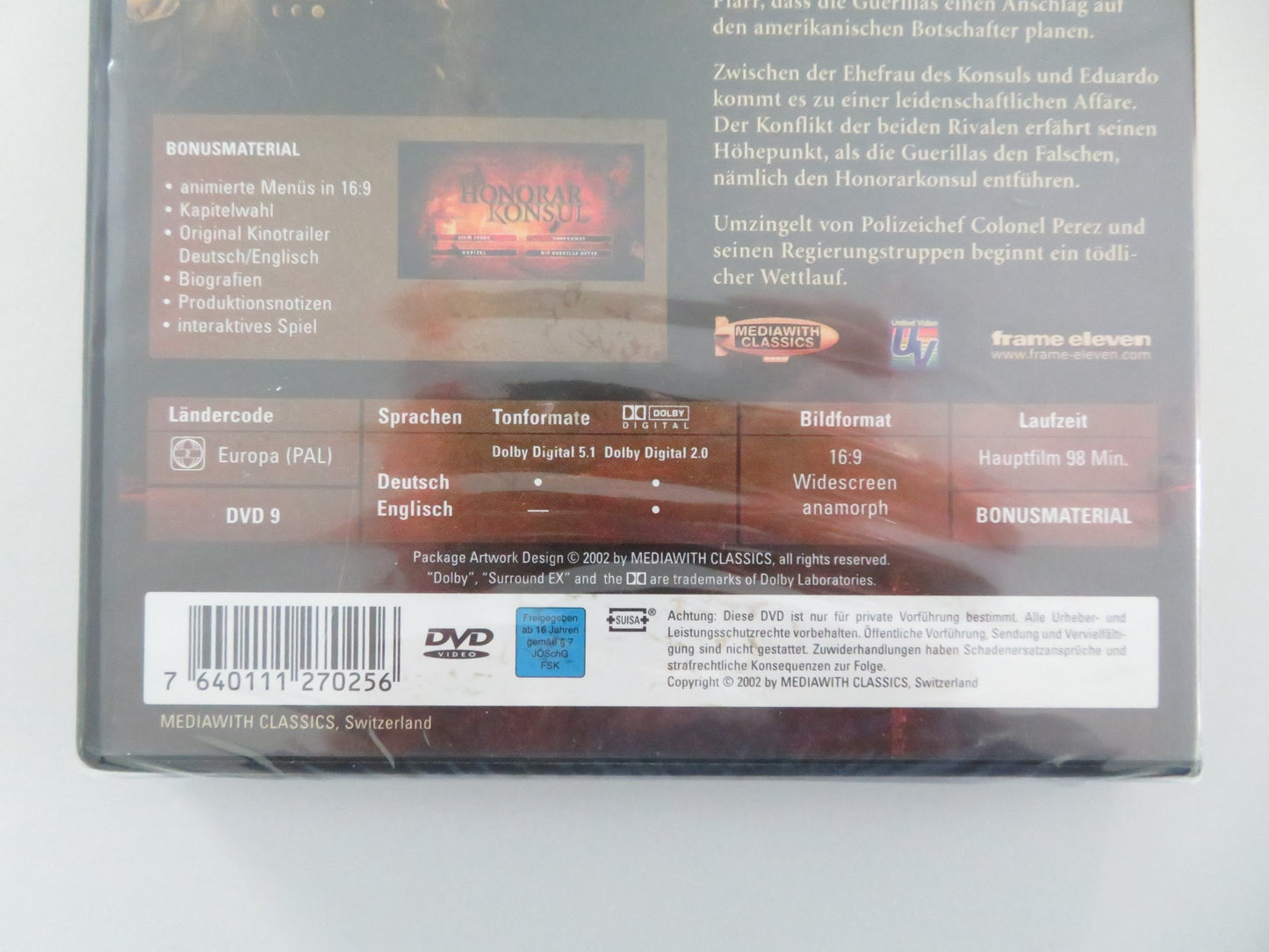 THE HONORARY CONSUL / BEYOND THE LIMIT (DVD) MICHAEL CAINE R. GERE 1983 REGION 2