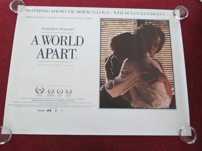 A WORLD APART UK QUAD ROLLED POSTER BARBARA HERSHEY JODHI MAY 1988 - Rendezvous Cinema