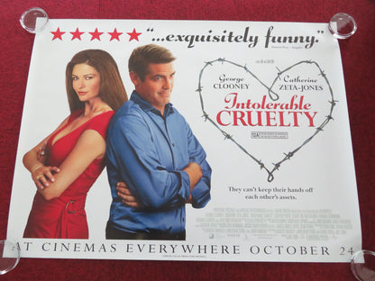 INTOLERABLE CRUELTY UK QUAD ROLLED POSTER GEORGE CLOONEY C. ZETA-JONES 2003 - Rendezvous Cinema