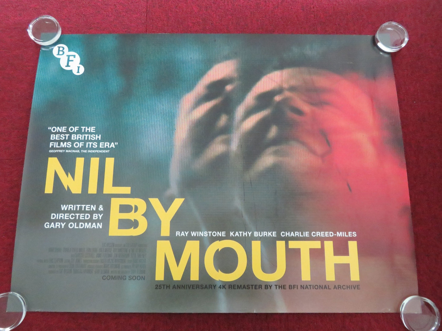 NIL BY MOUTH - BFI UK QUAD ROLLED POSTER RAY WINSTONE KATHY BURKE 2022 - Rendezvous Cinema