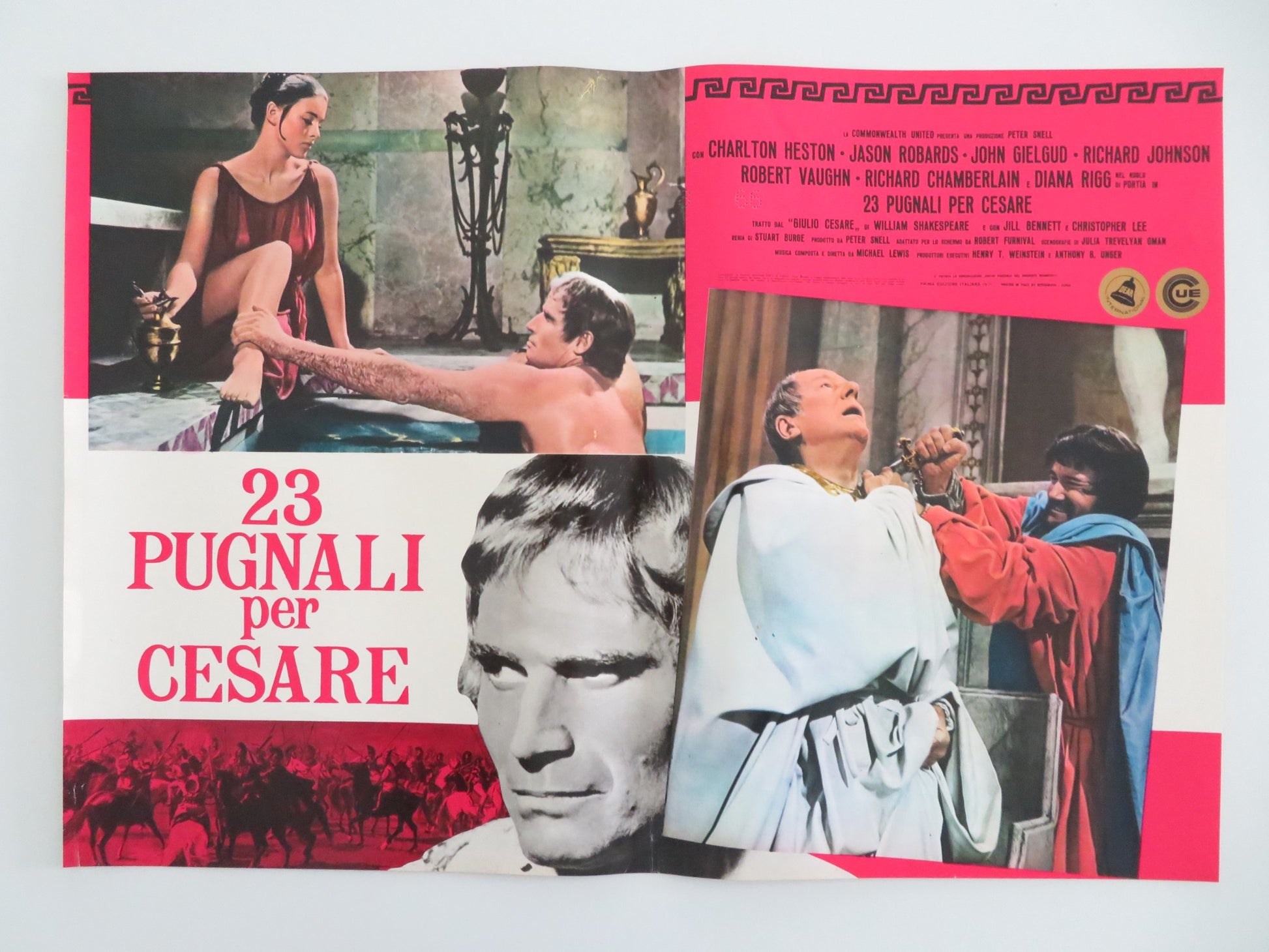 JULIUS CAESAR - D ITALIAN FOTOBUSTA POSTER CHARLTON HESTON DIANA RIGG 1971 - Rendezvous Cinema