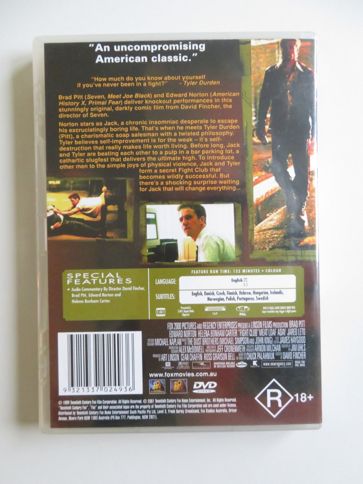 FIGHT CLUB (DVD) BRAD PITT EDWARD NORTON 1999 REGION 4