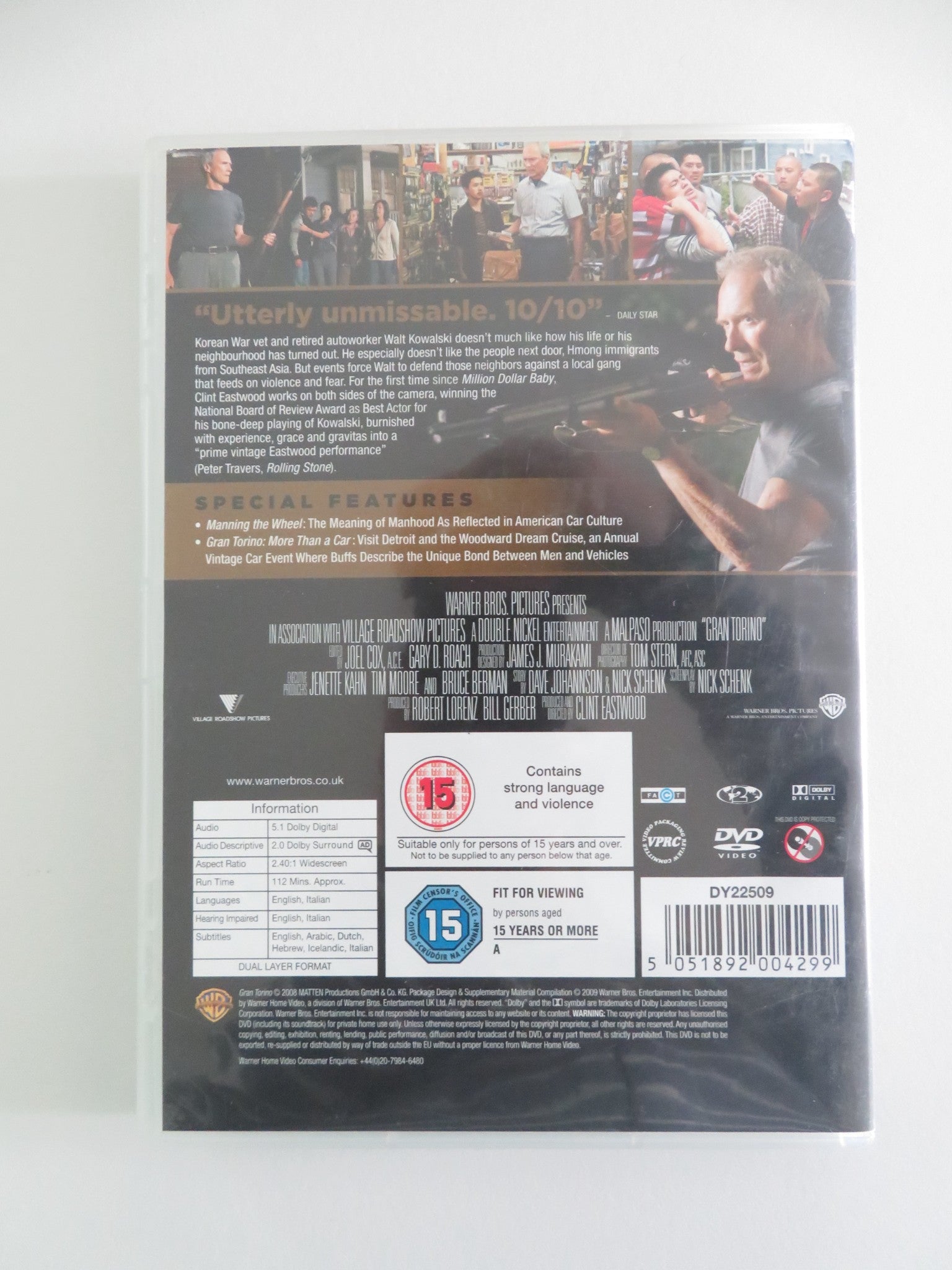 GRAN TORINO (DVD) CLINT EASTWOOD CHRISTOPHER CARLEY 2008 REGION 2 - Rendezvous Cinema