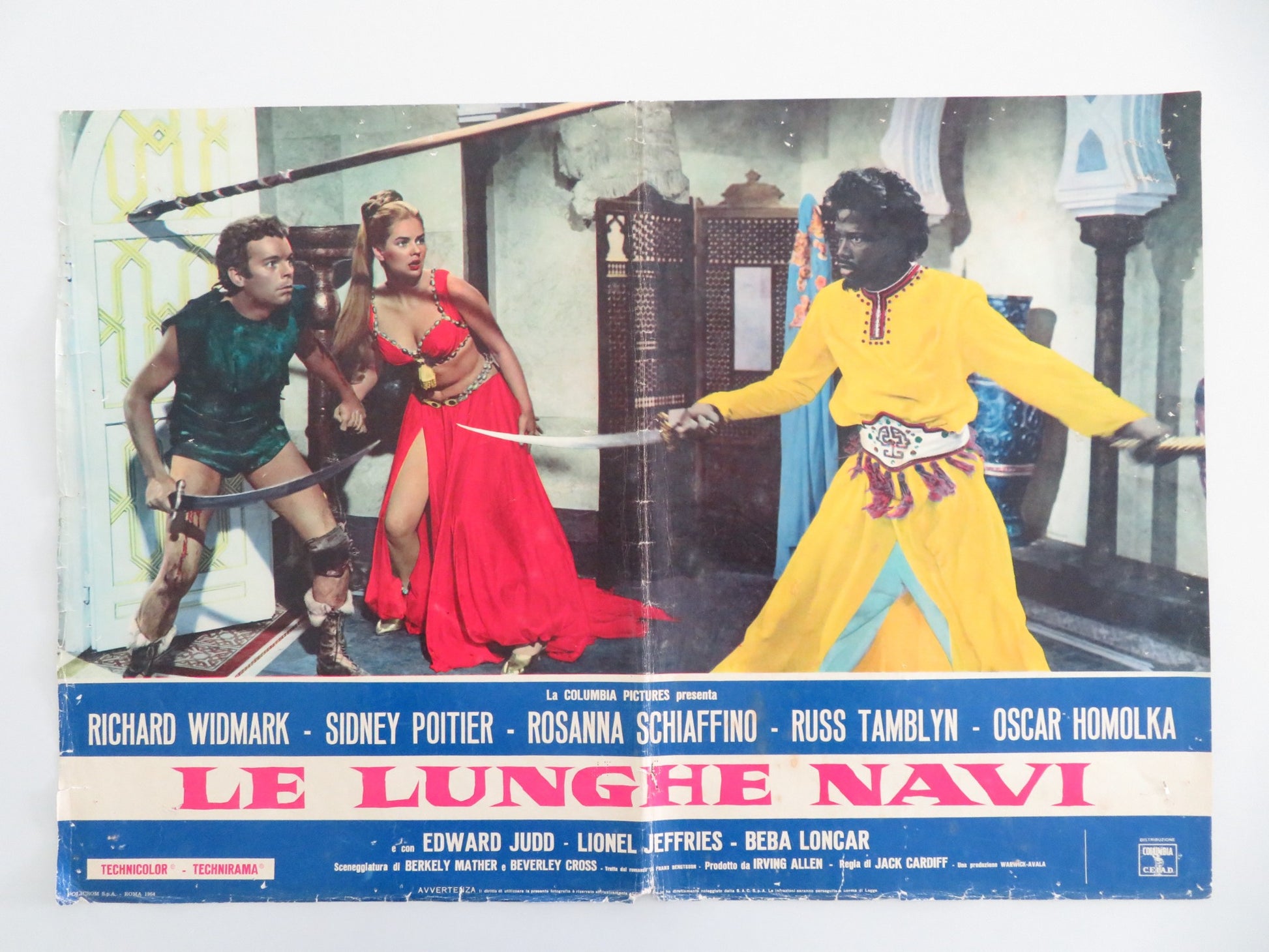 THE LONG SHIPS - B ITALIAN FOTOBUSTA POSTER RICHARD WIDMARK SIDNEY POITIER 1964 - Rendezvous Cinema